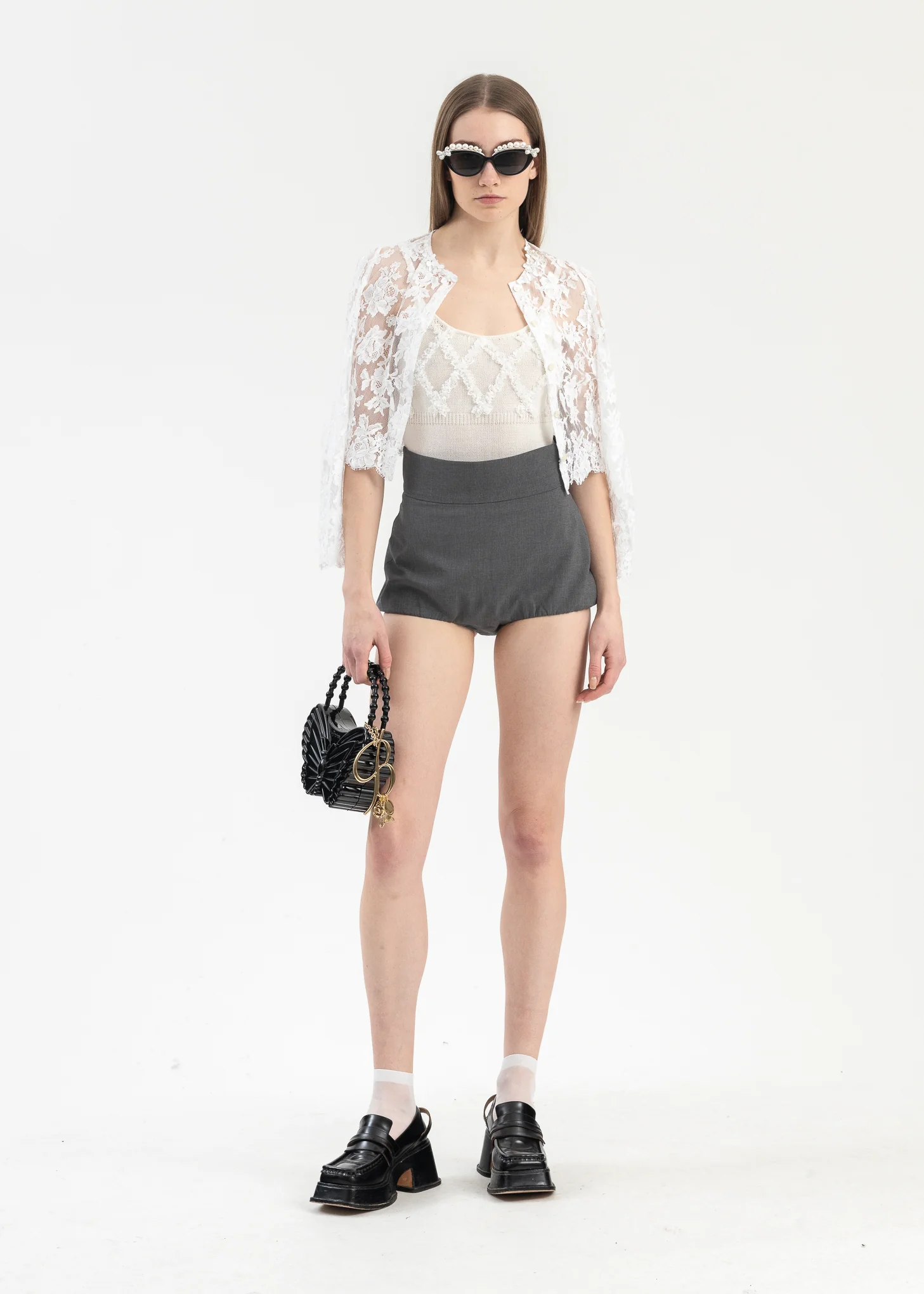 White Halter Knit Jumpsuit - Image 12