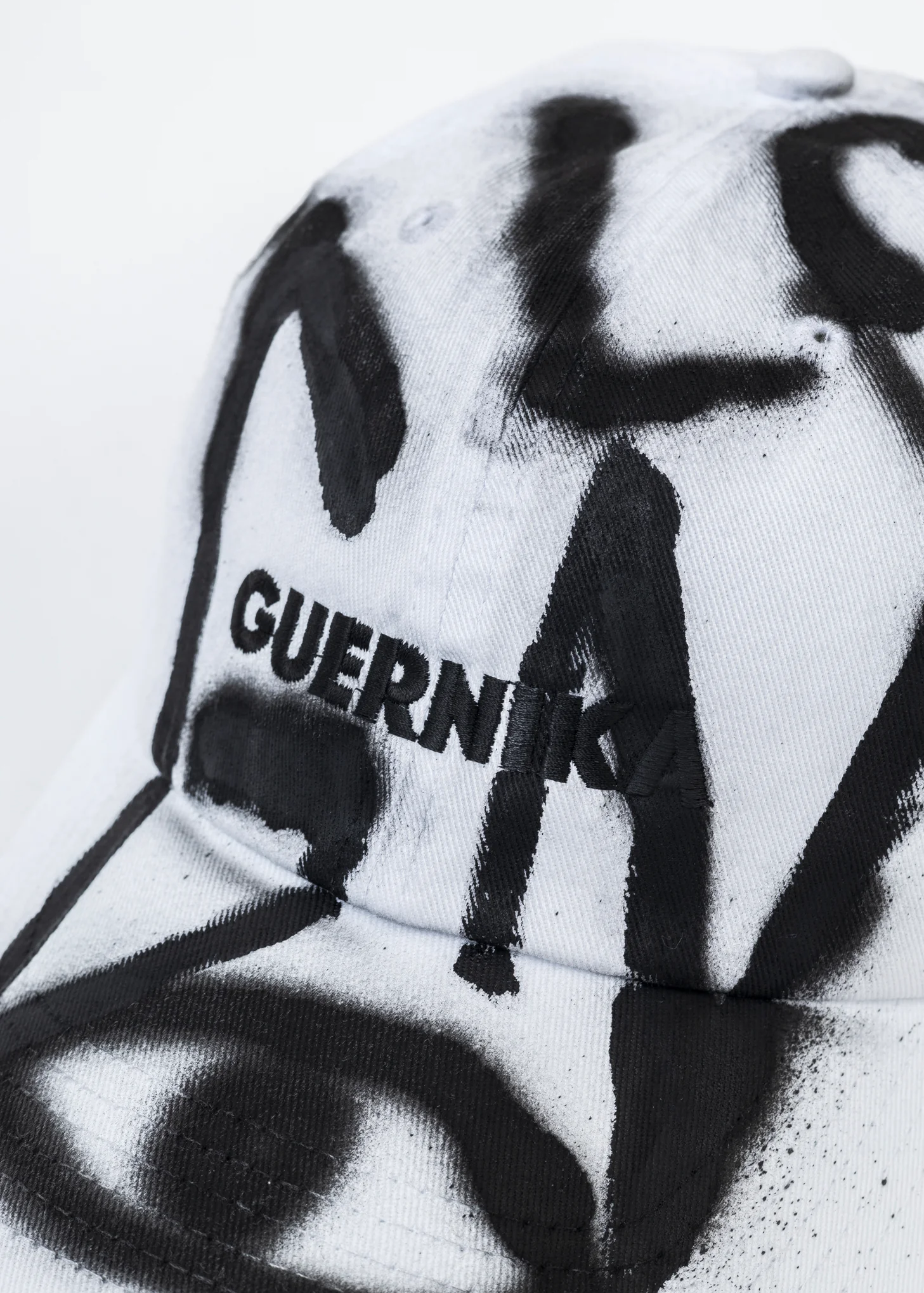 White HAND PAINTED Cap - Image 3