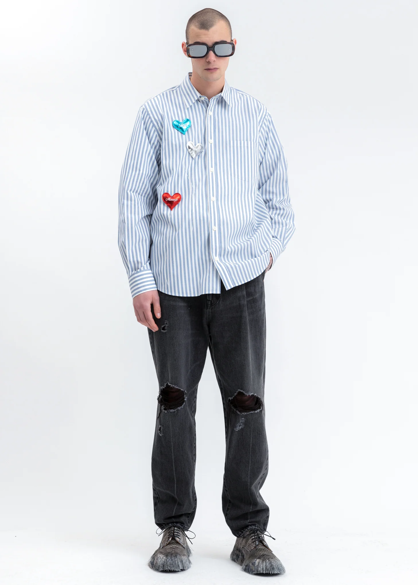 White Happy Balloons Stripe Shirt - Image 6