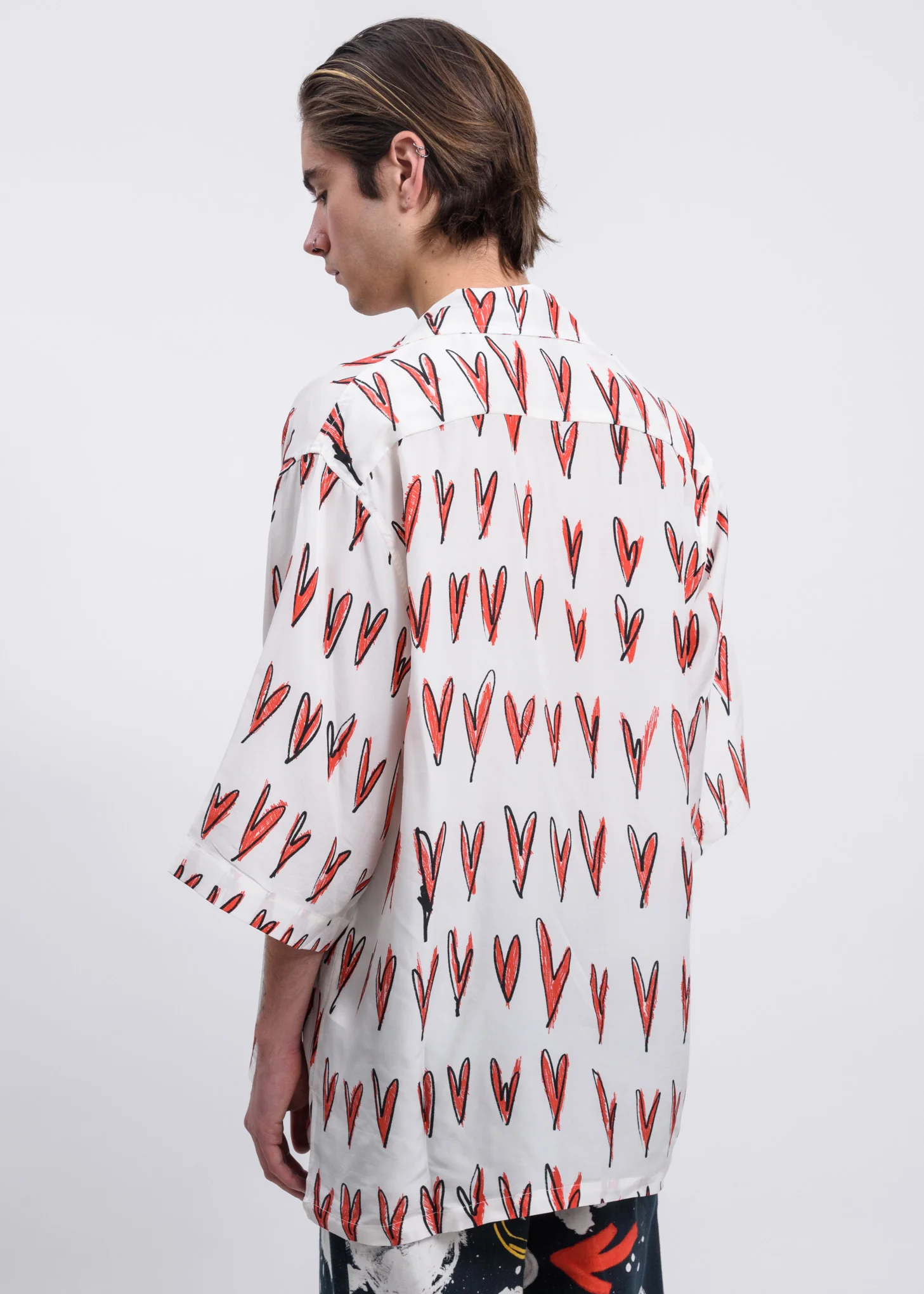 White Hearts Open Collar Shirt - Image 2