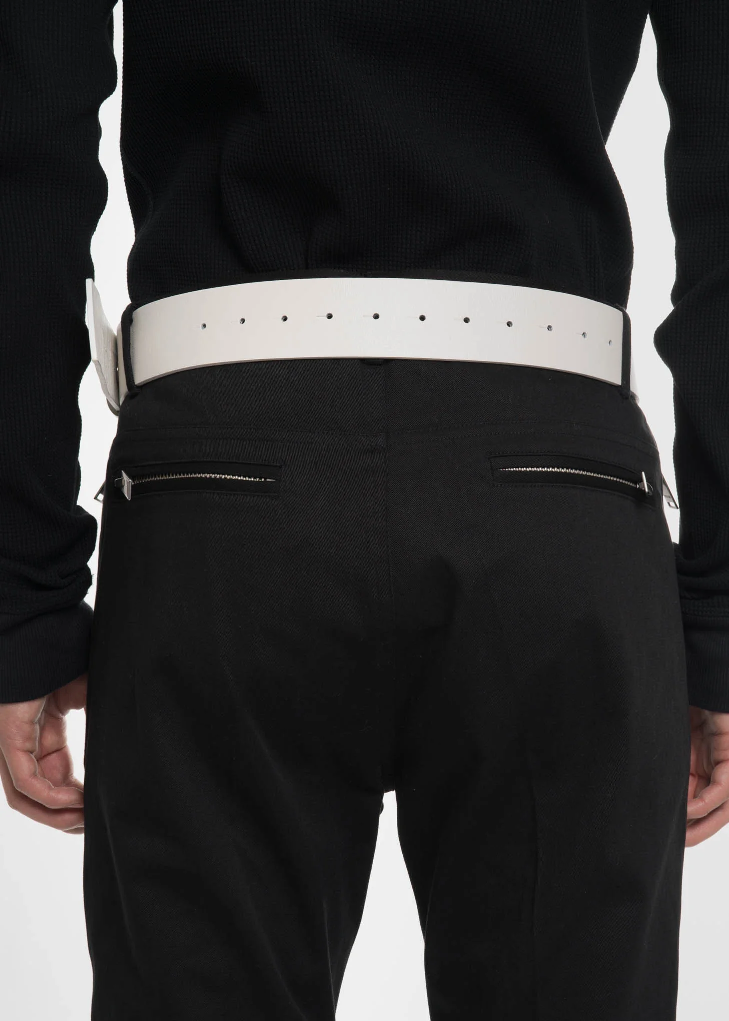 White Helmut Lang Name Plate Belt - Image 4
