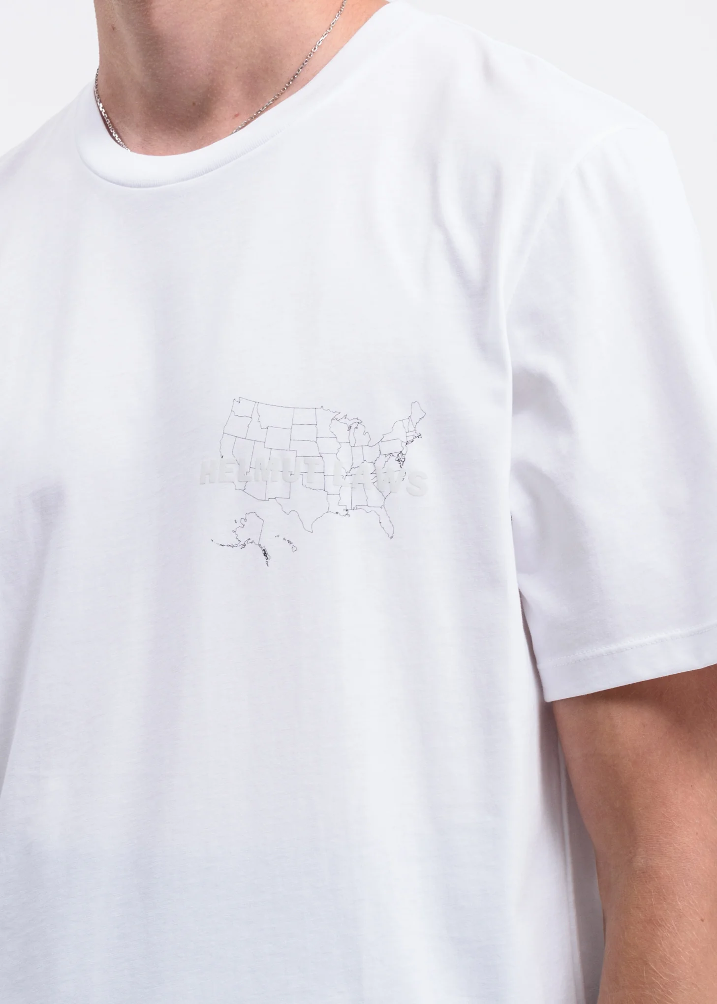 White Helmut Laws T-Shirt