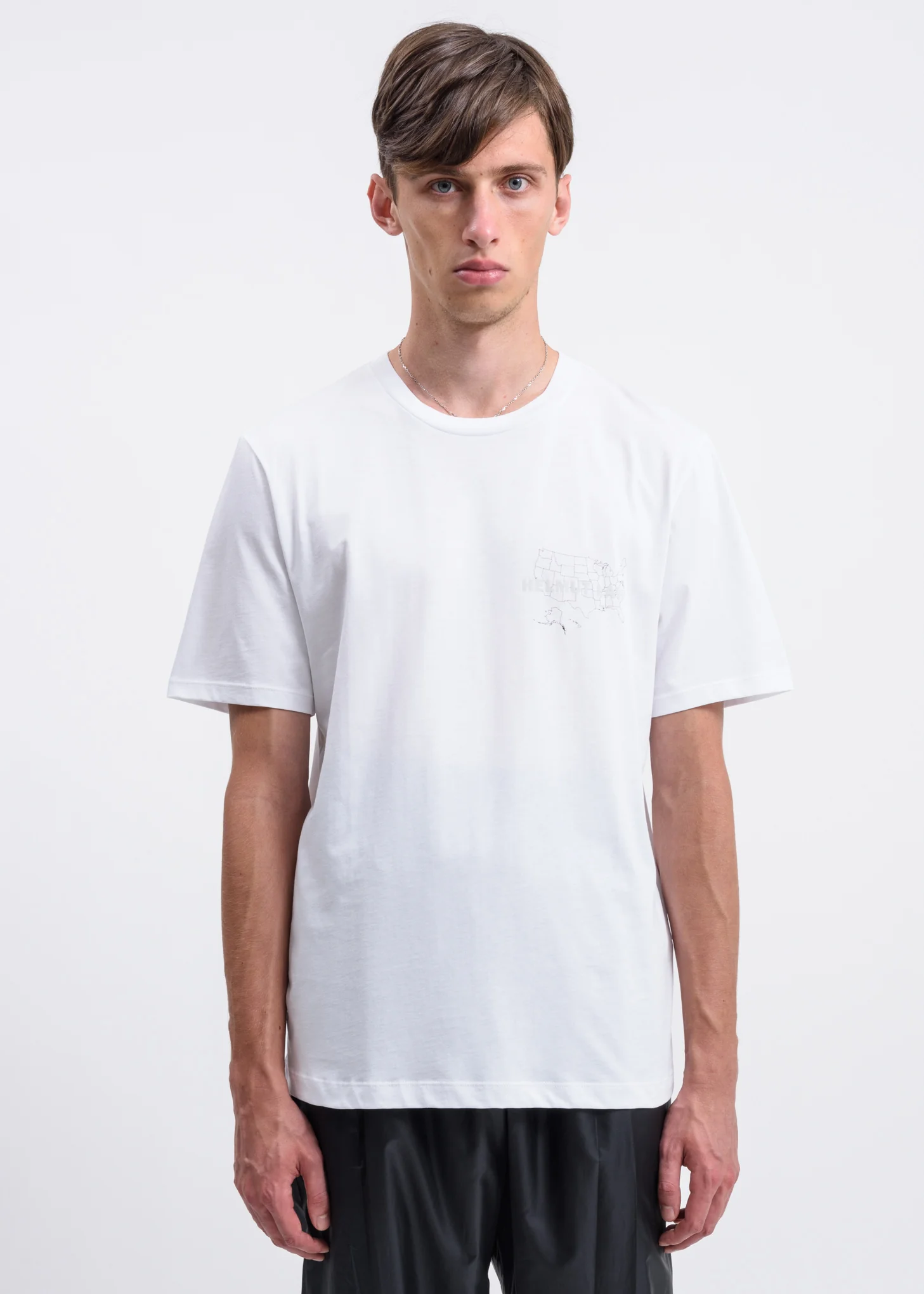 White Helmut Laws T-Shirt - Image 3