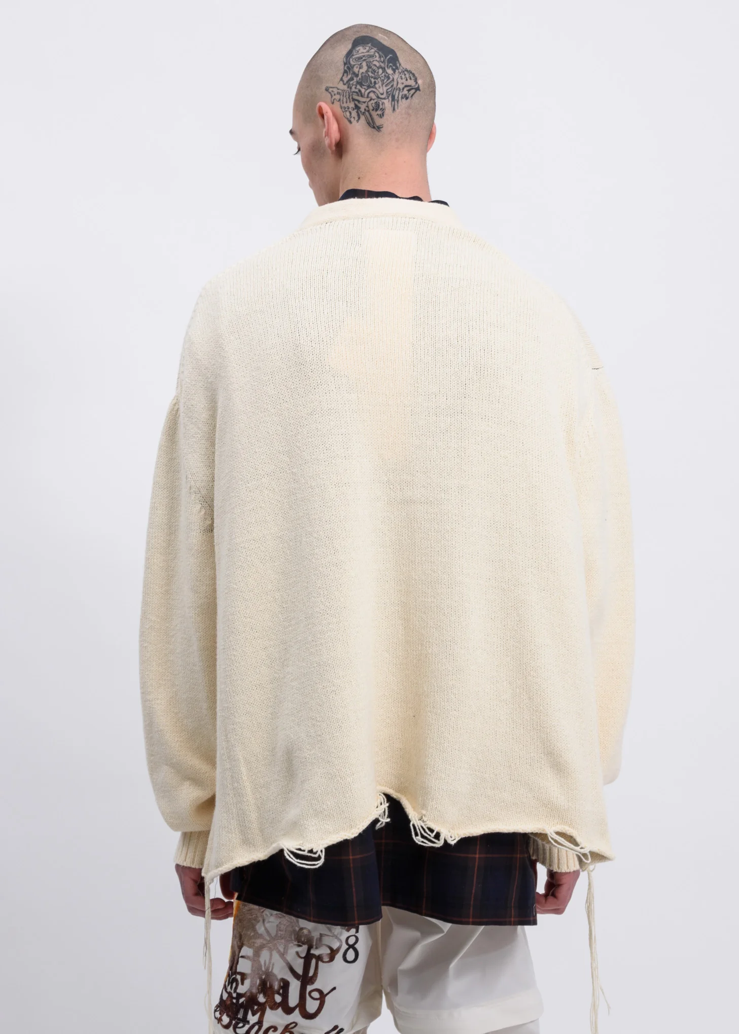 White  Hidden Message Cardigan - Image 3