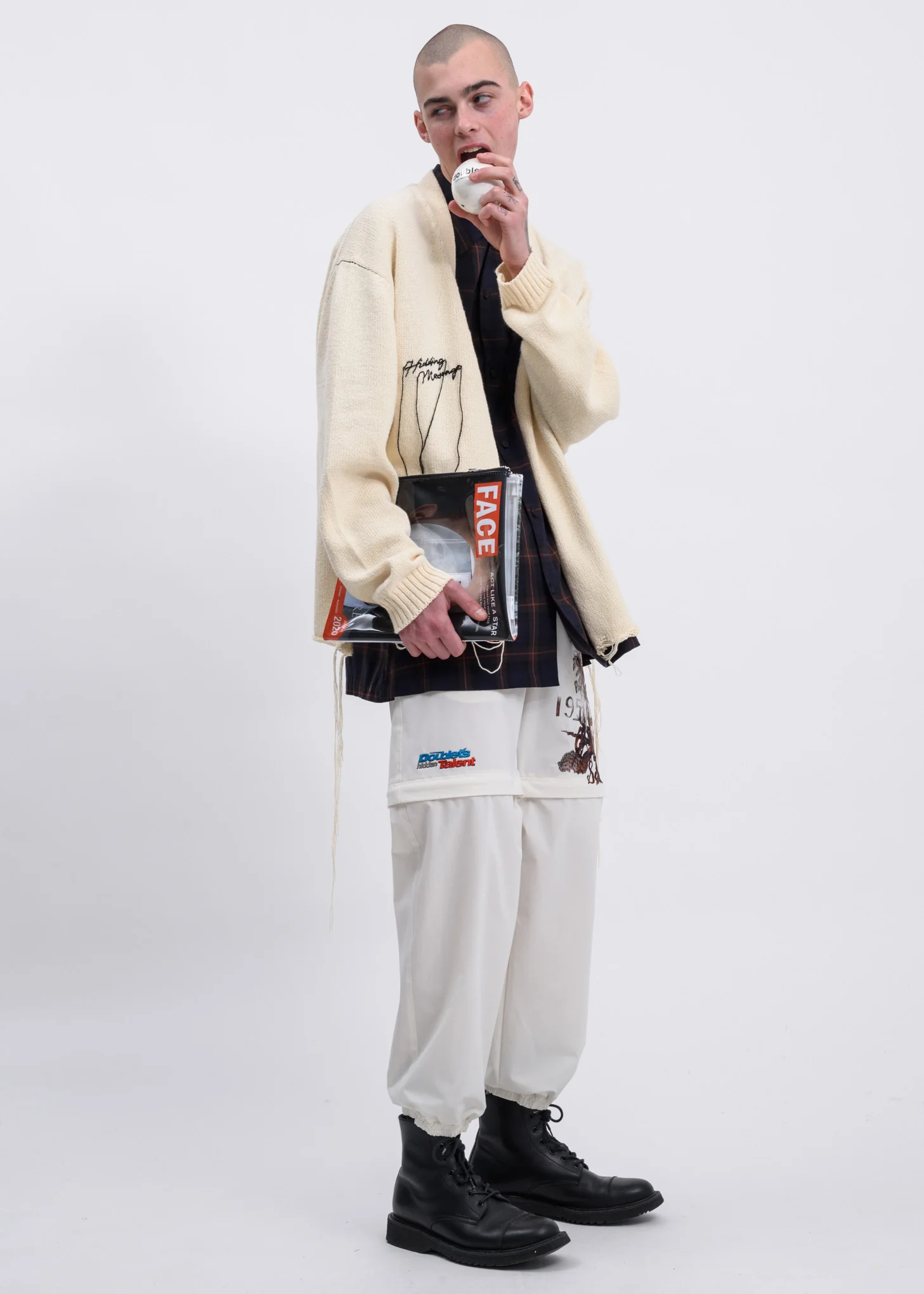 White  Hidden Message Cardigan - Image 5