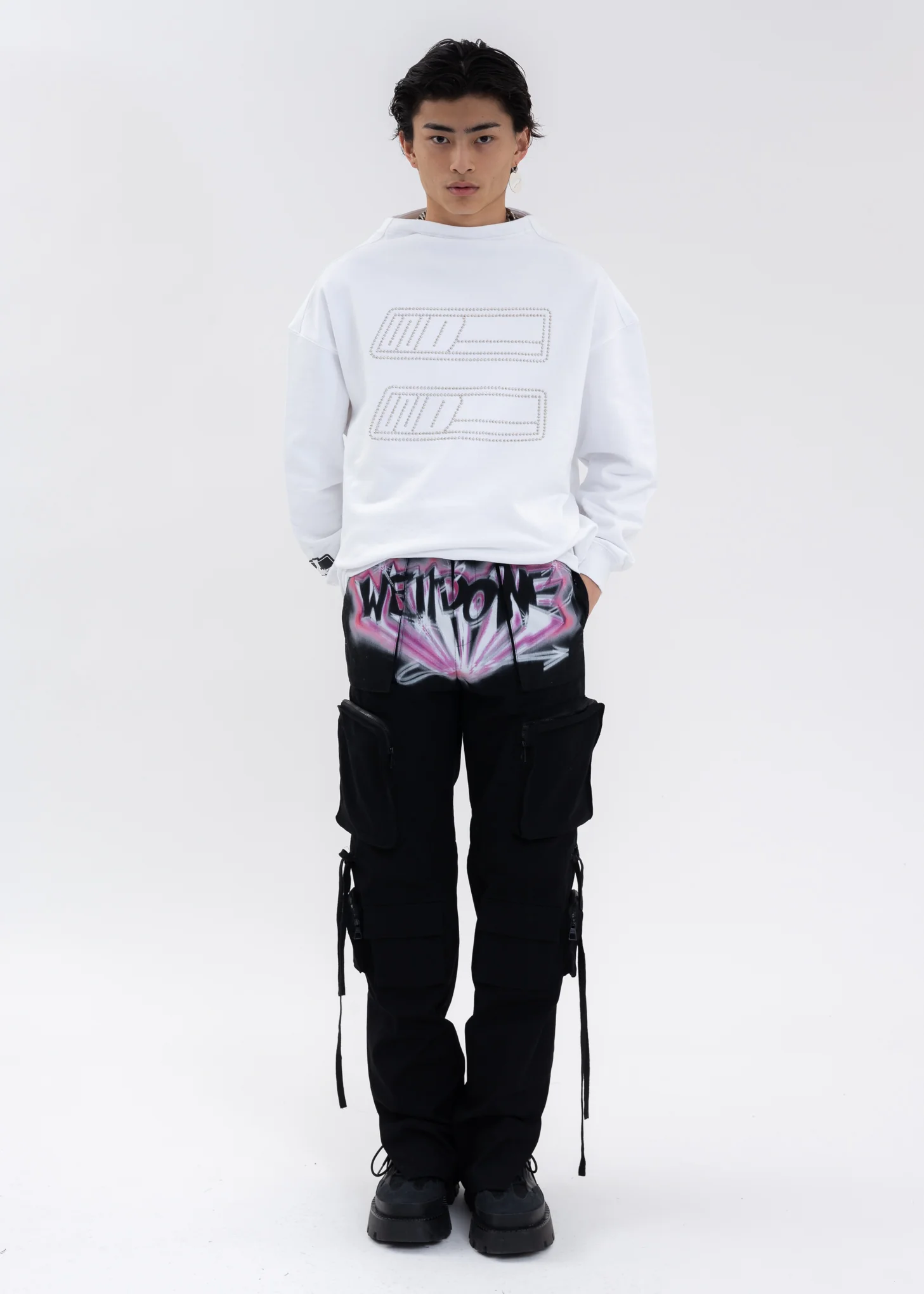 WHITE HIGH BOAT-NECK SWEATSHIRT - Image 5