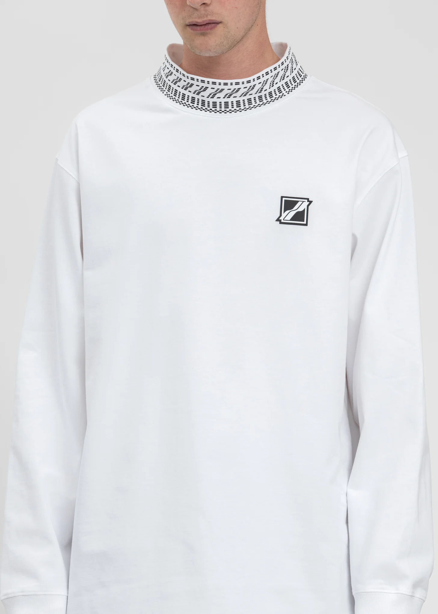 White High Neck Logo Long Sleeves - Image 2