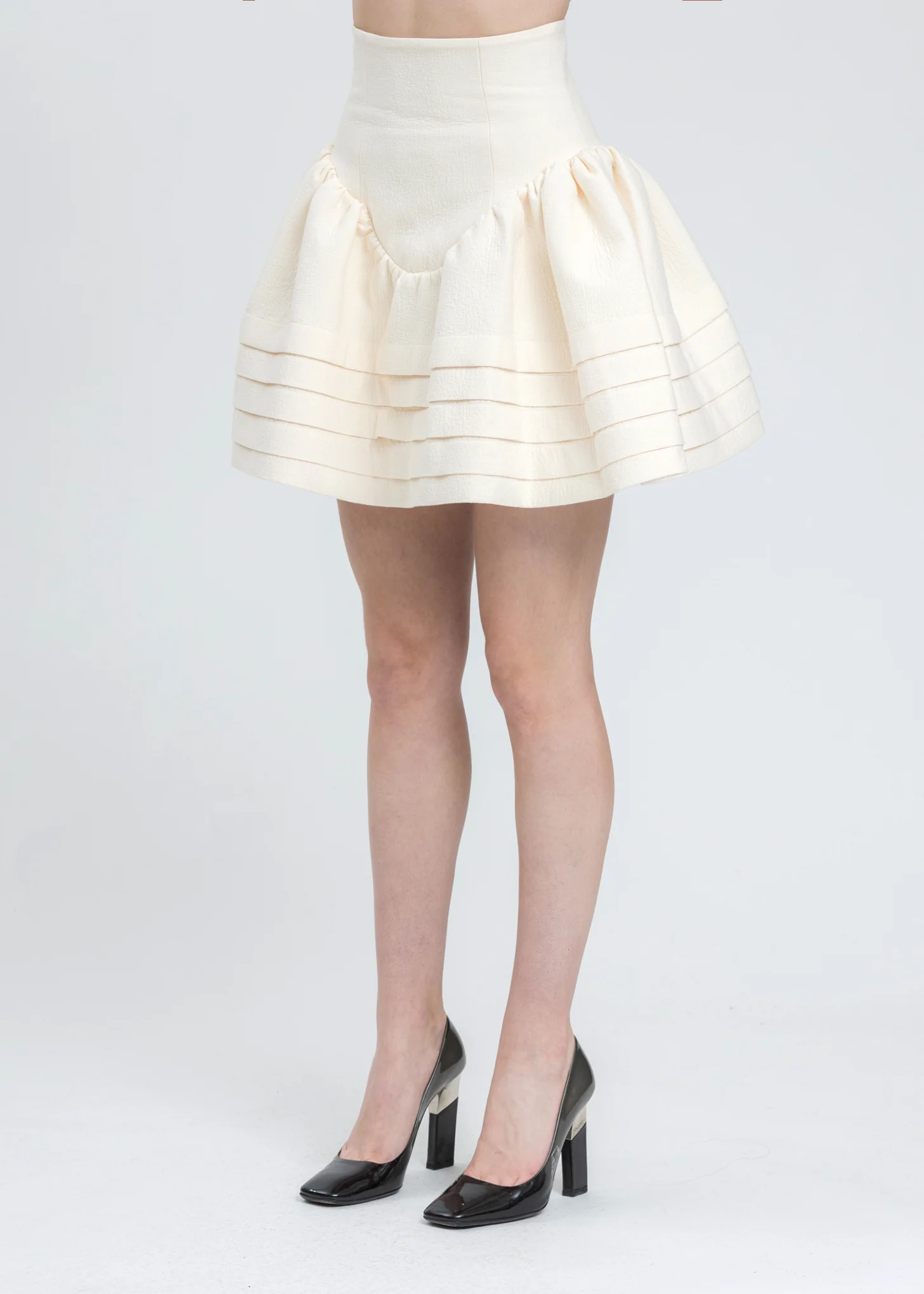 White High Waist Ruffle Skirt - Image 2