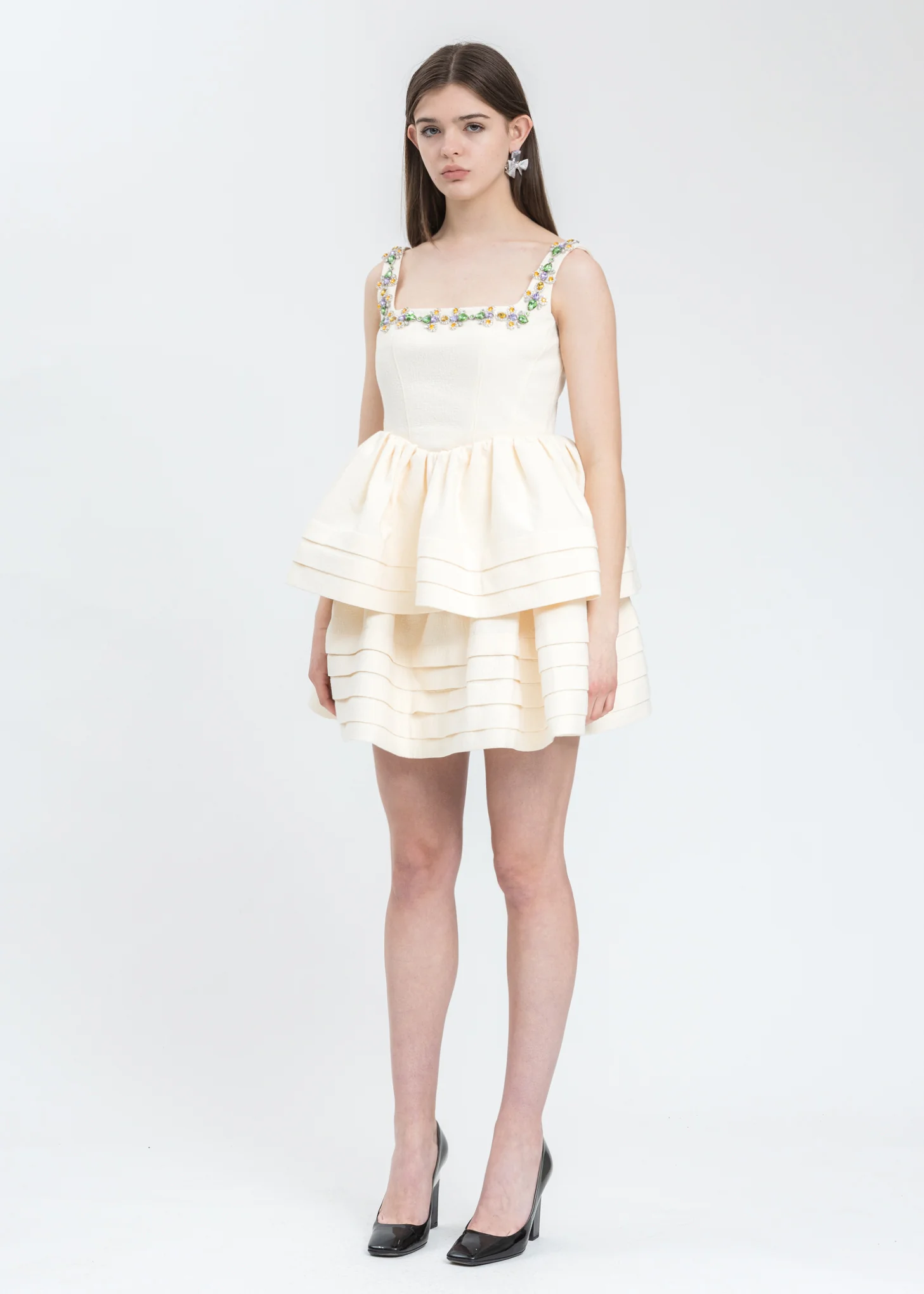 White High Waist Ruffle Skirt - Image 5