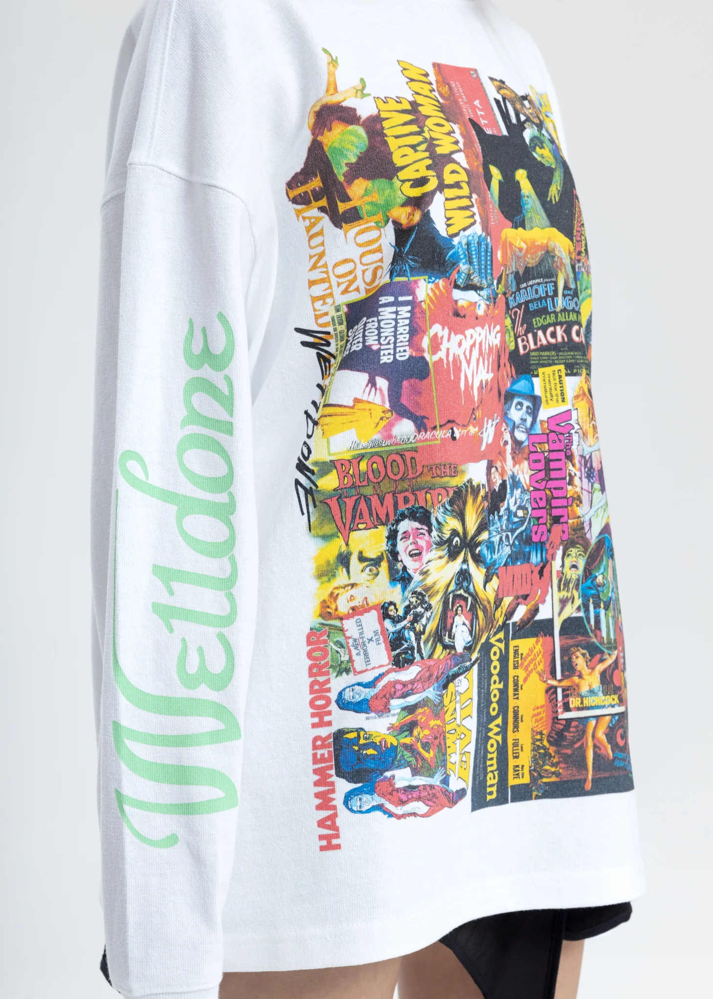 White Horror Collage Long Sleeves - Image 4