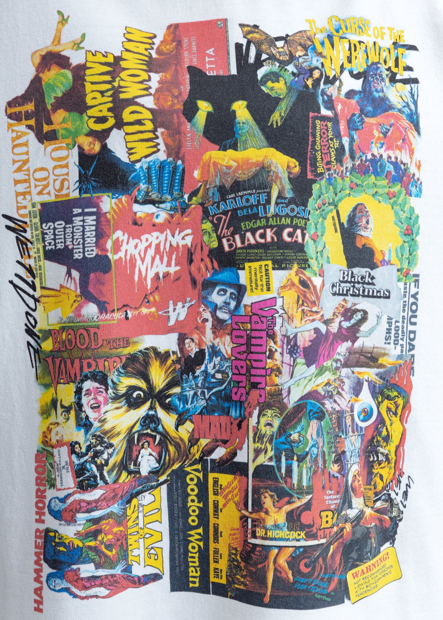 White Horror Collage Long Sleeves - Image 5