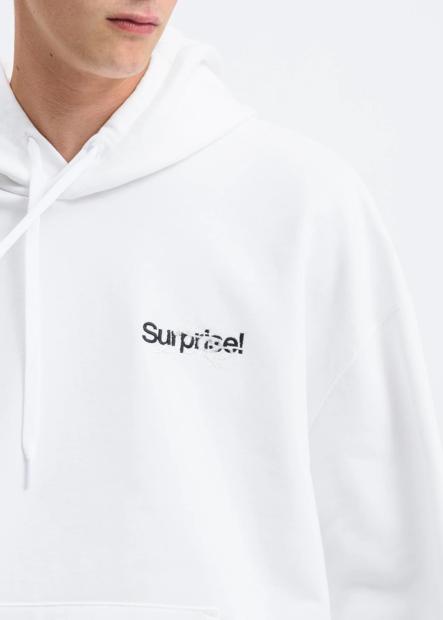White “Horror” Embroidery Hoodie - Image 2