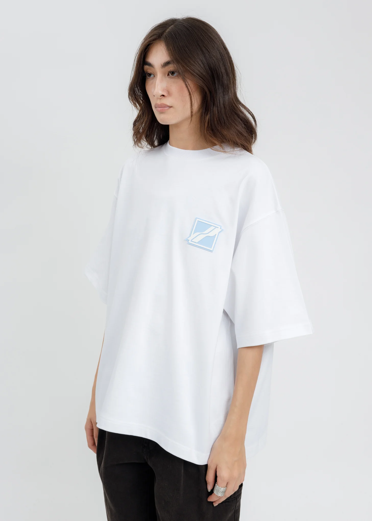 White Hotfix Patch Logo T-Shirt - Image 3