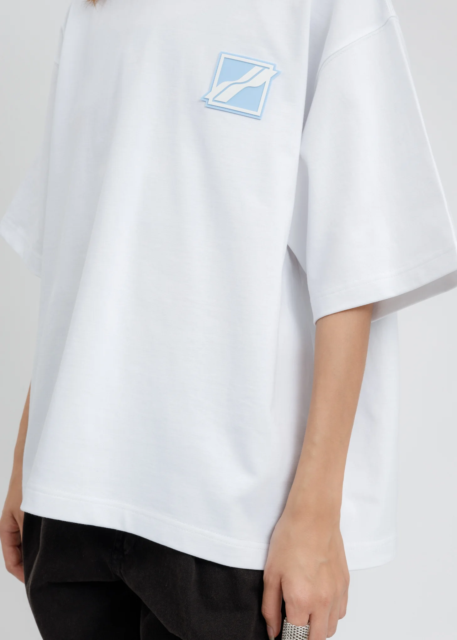 White Hotfix Patch Logo T-Shirt - Image 5
