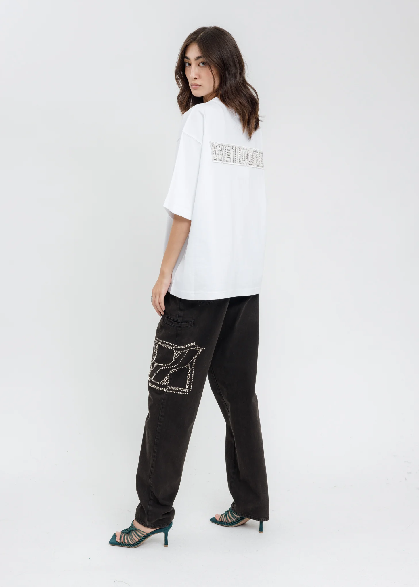 White Hotfix Patch Logo T-Shirt - Image 6