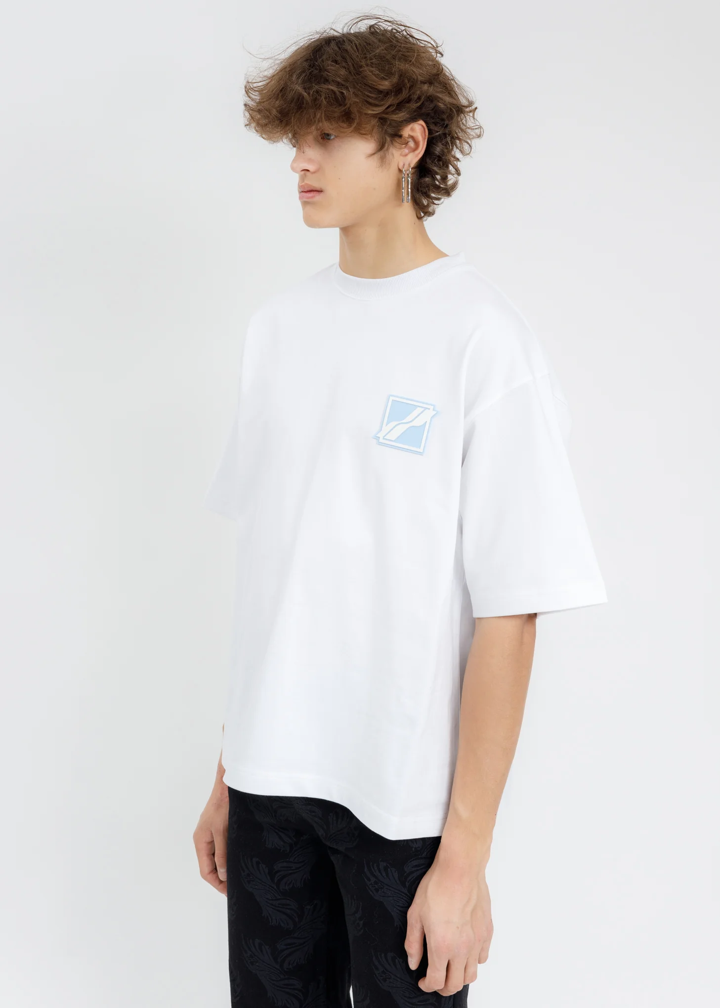 White Hotfix Patch Logo T-Shirt - Image 3