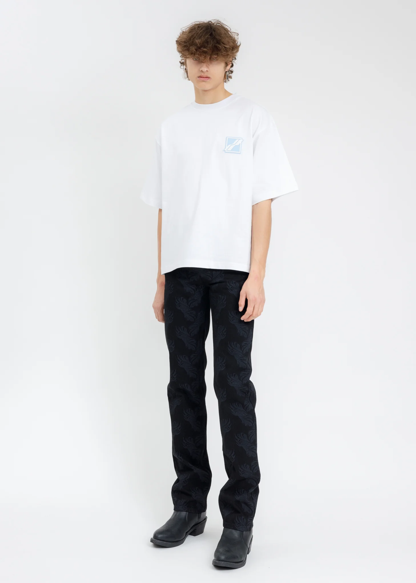 White Hotfix Patch Logo T-Shirt - Image 6