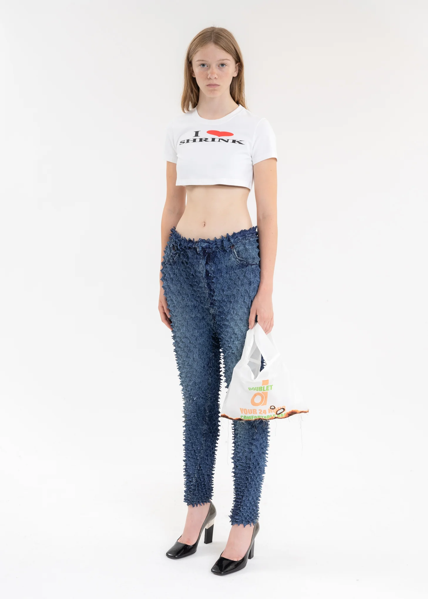 White I ♡ SHRINK T-SHIRT - Image 5