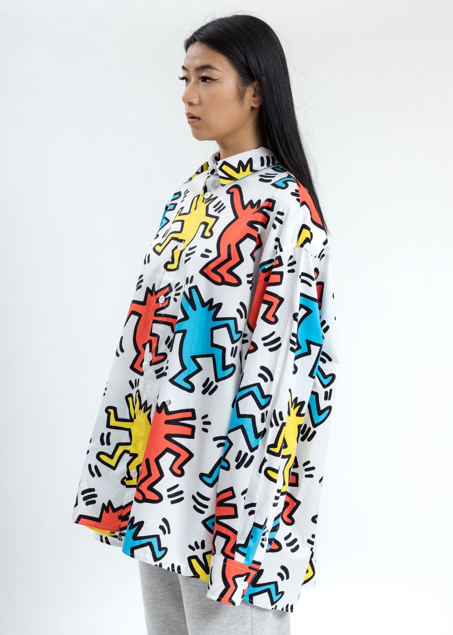 White Illusion Keith Haring Shirt - Image 3