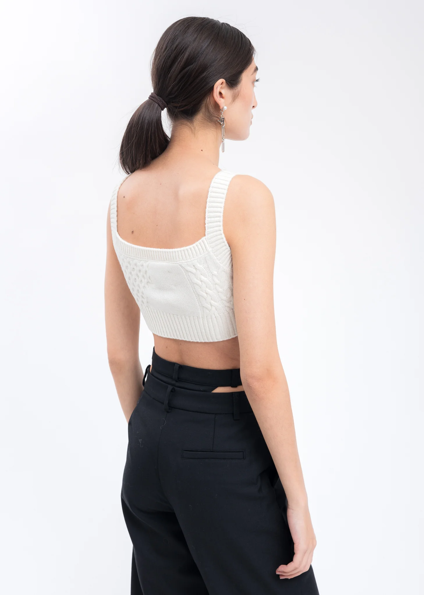 White Intarsia Woody Top - Image 3