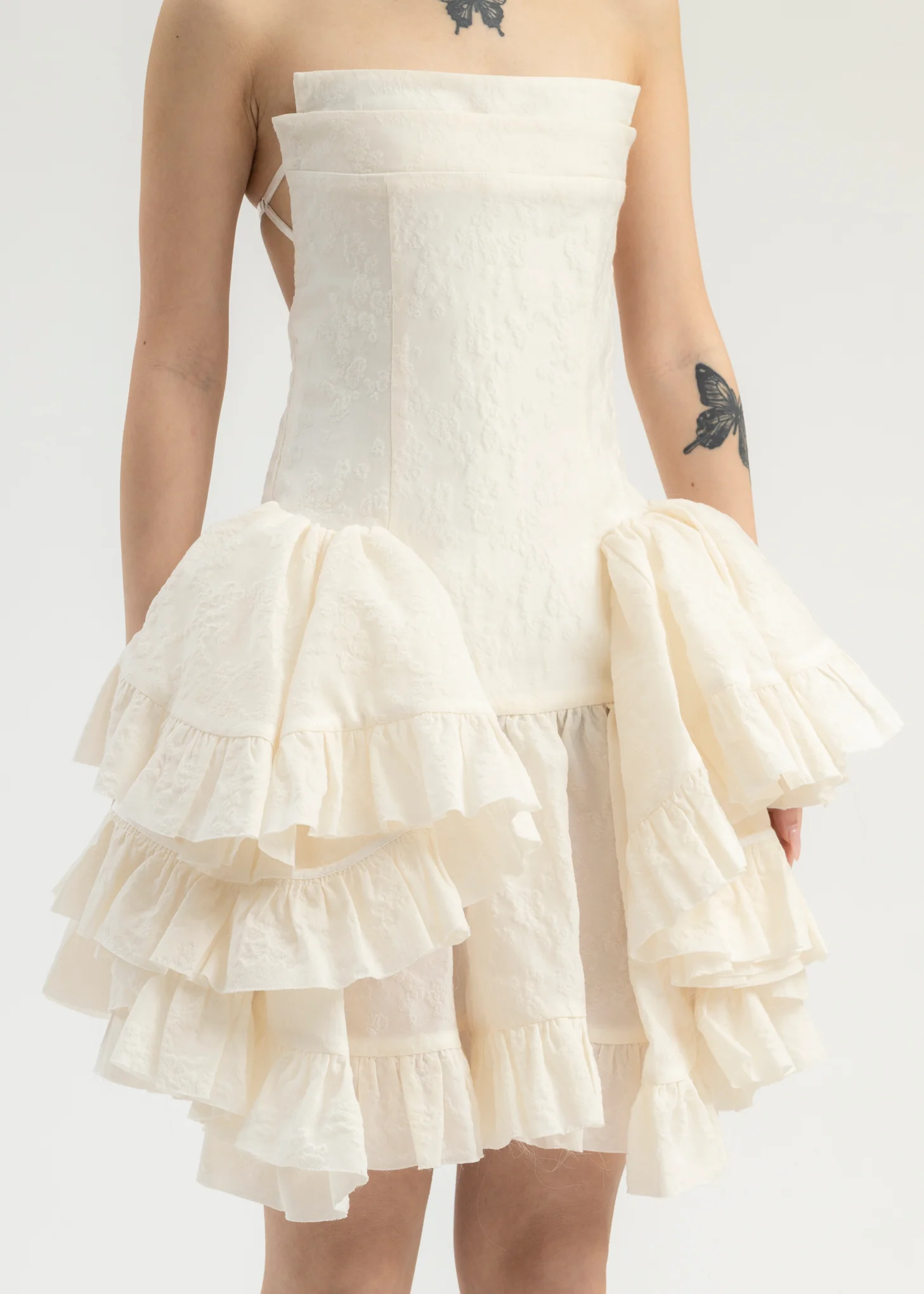 White Irregular Hem Sheath Dress - Image 4