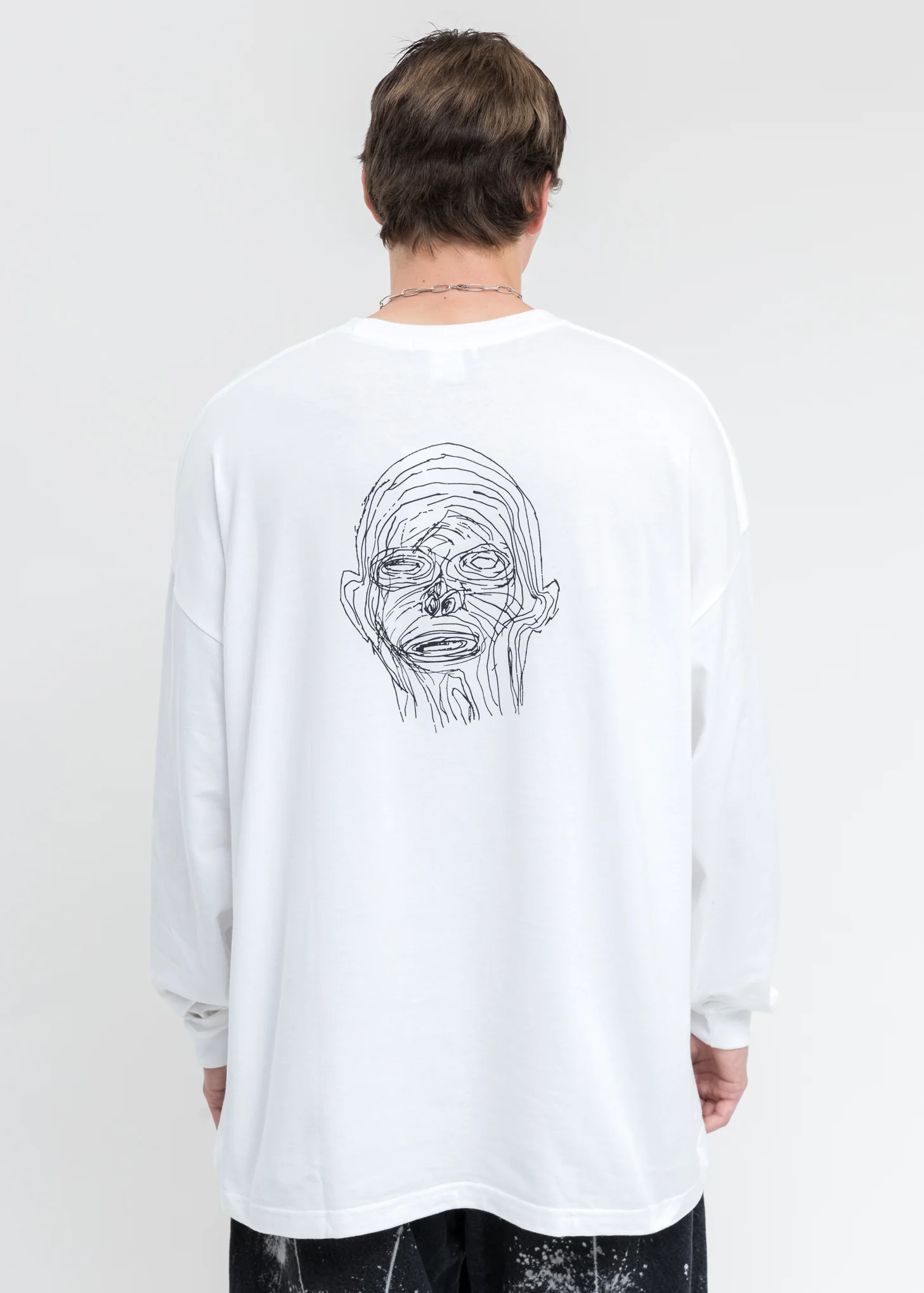 White Jesse Patch Long Sleeves T-Shirt - Image 4