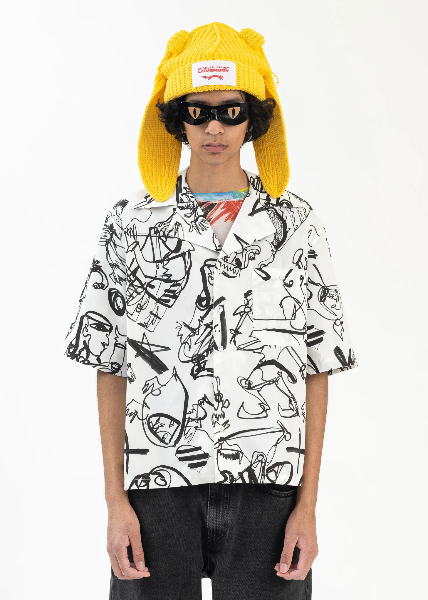 WHITE JESTER SHIRTING HAWAIIAN SHIRT
