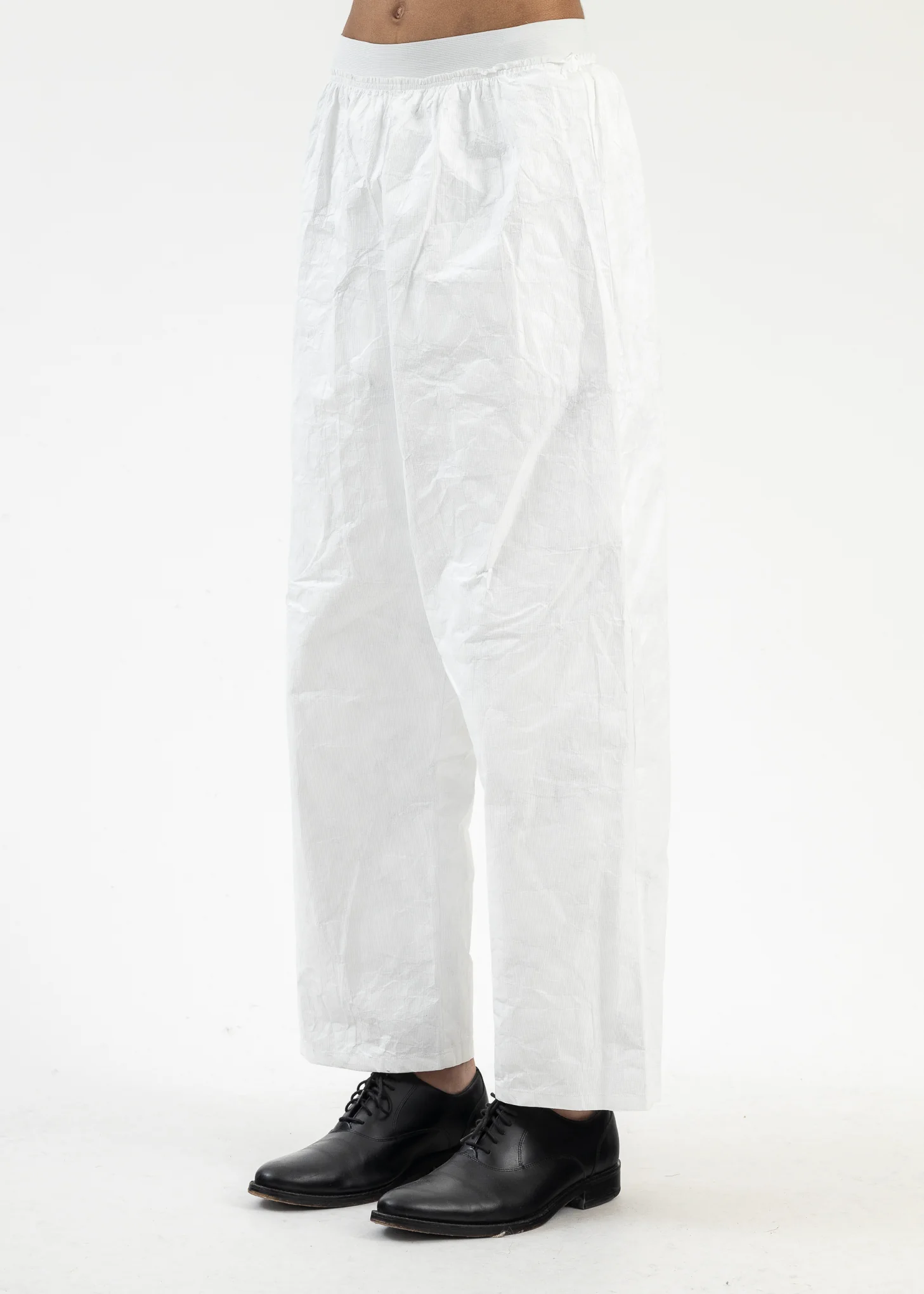 White Relax Crinkled Pants - Image 3