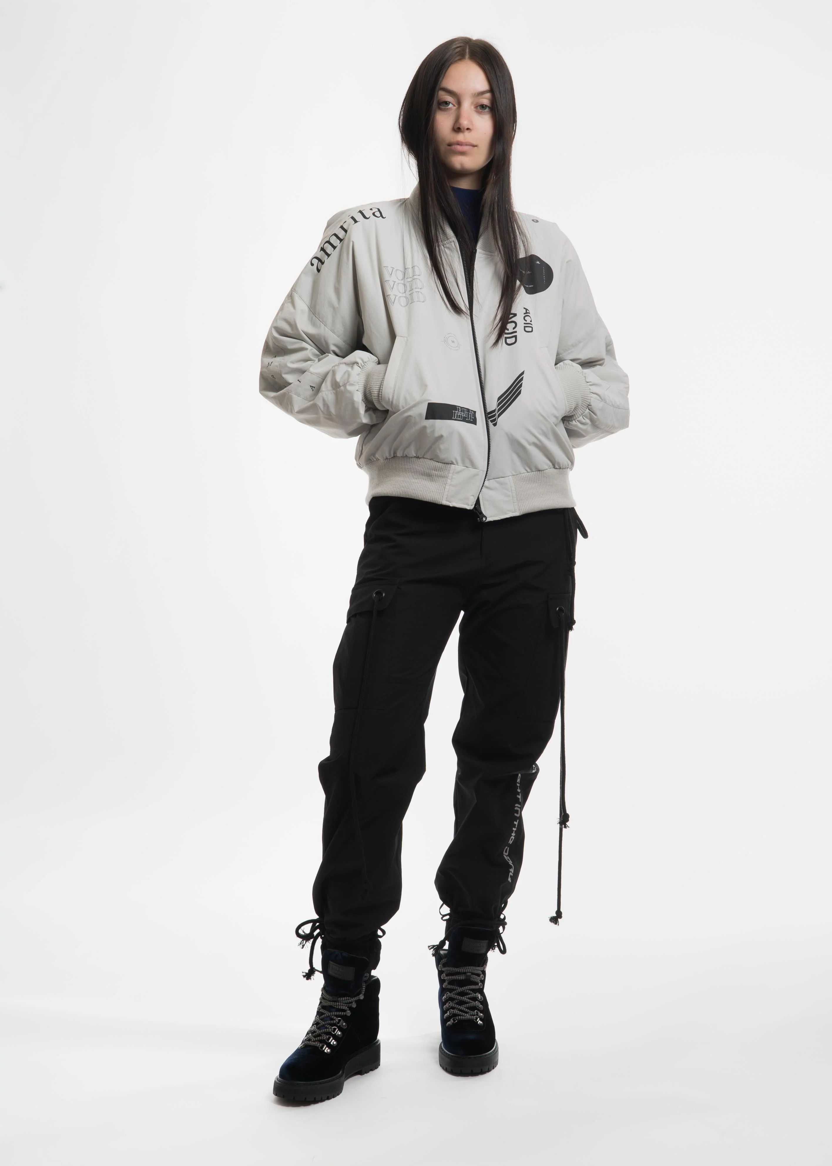 Grey Kaneda Bomber Jacket - Image 8