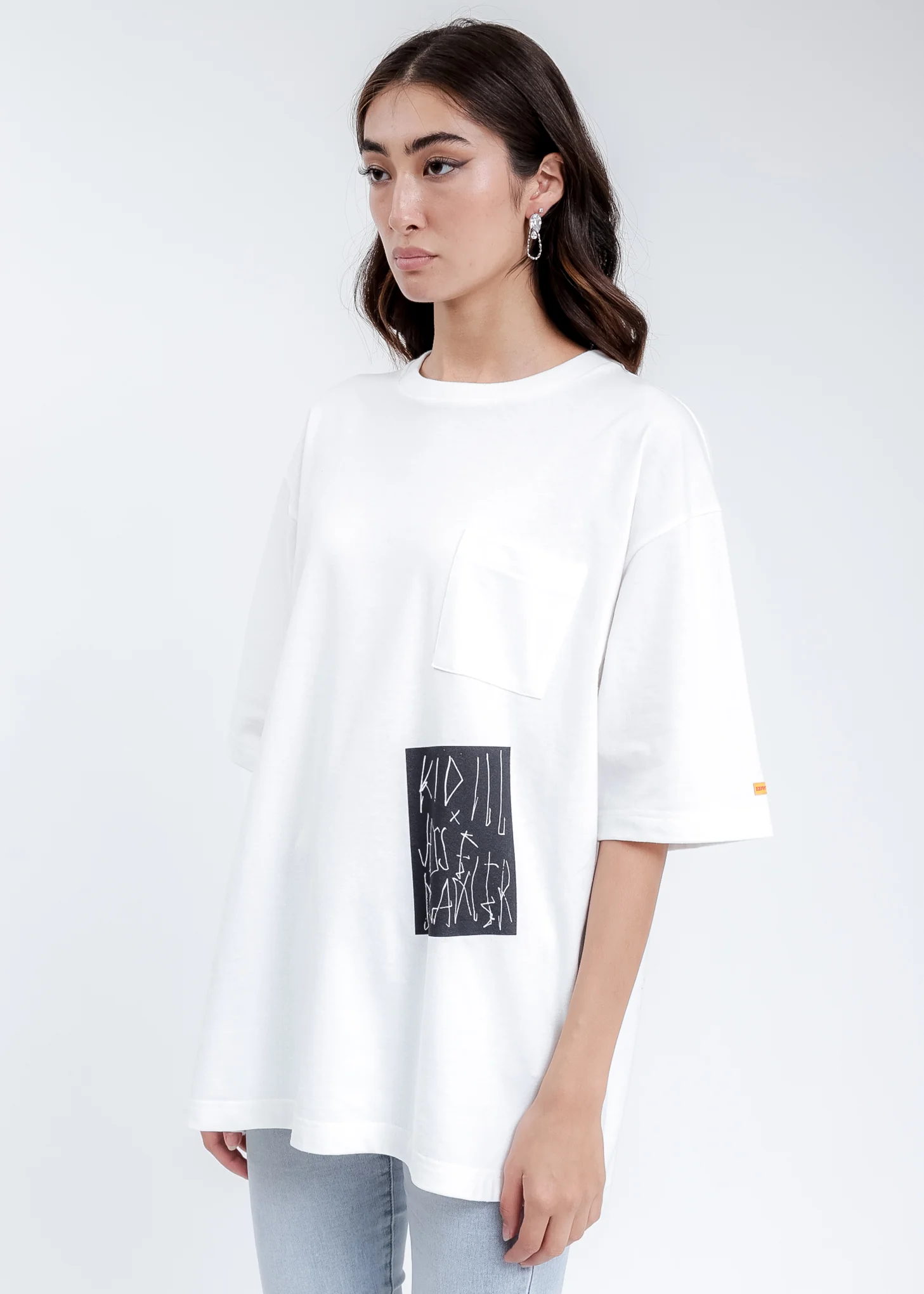 White KIDILL × EDWIN A Mess T-Shirt - Image 3