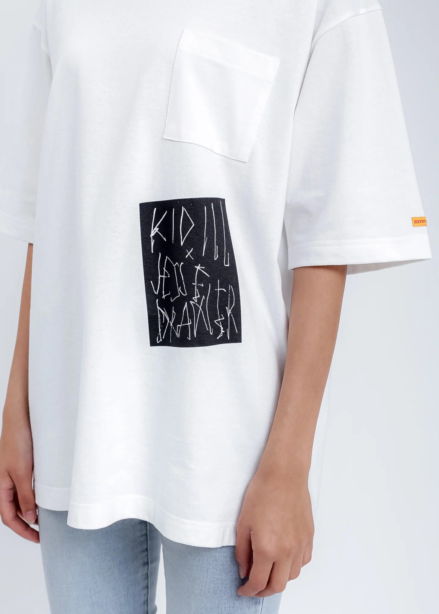 White KIDILL × EDWIN A Mess T-Shirt - Image 4