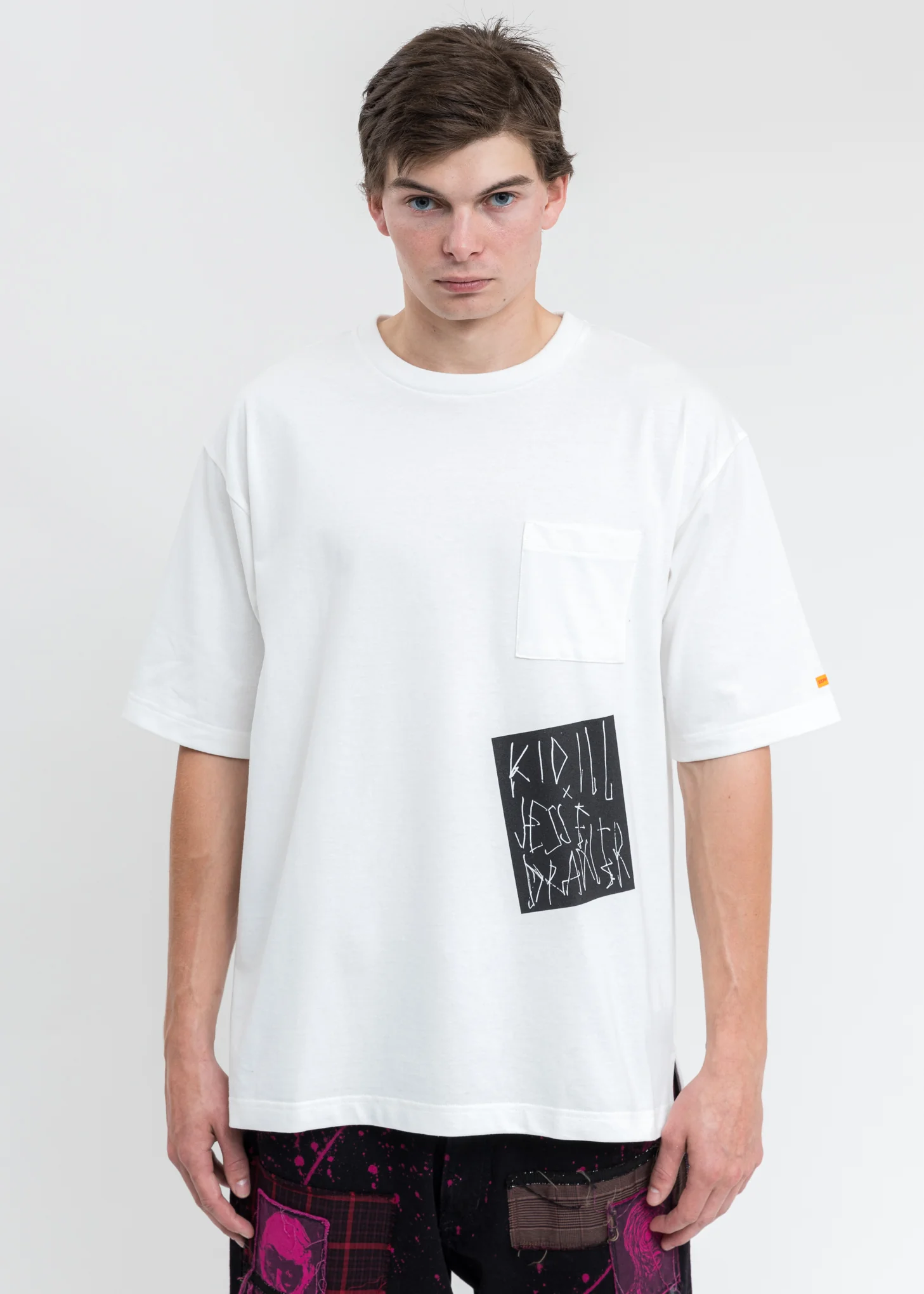 White KIDILL × EDWIN A Mess T-Shirt