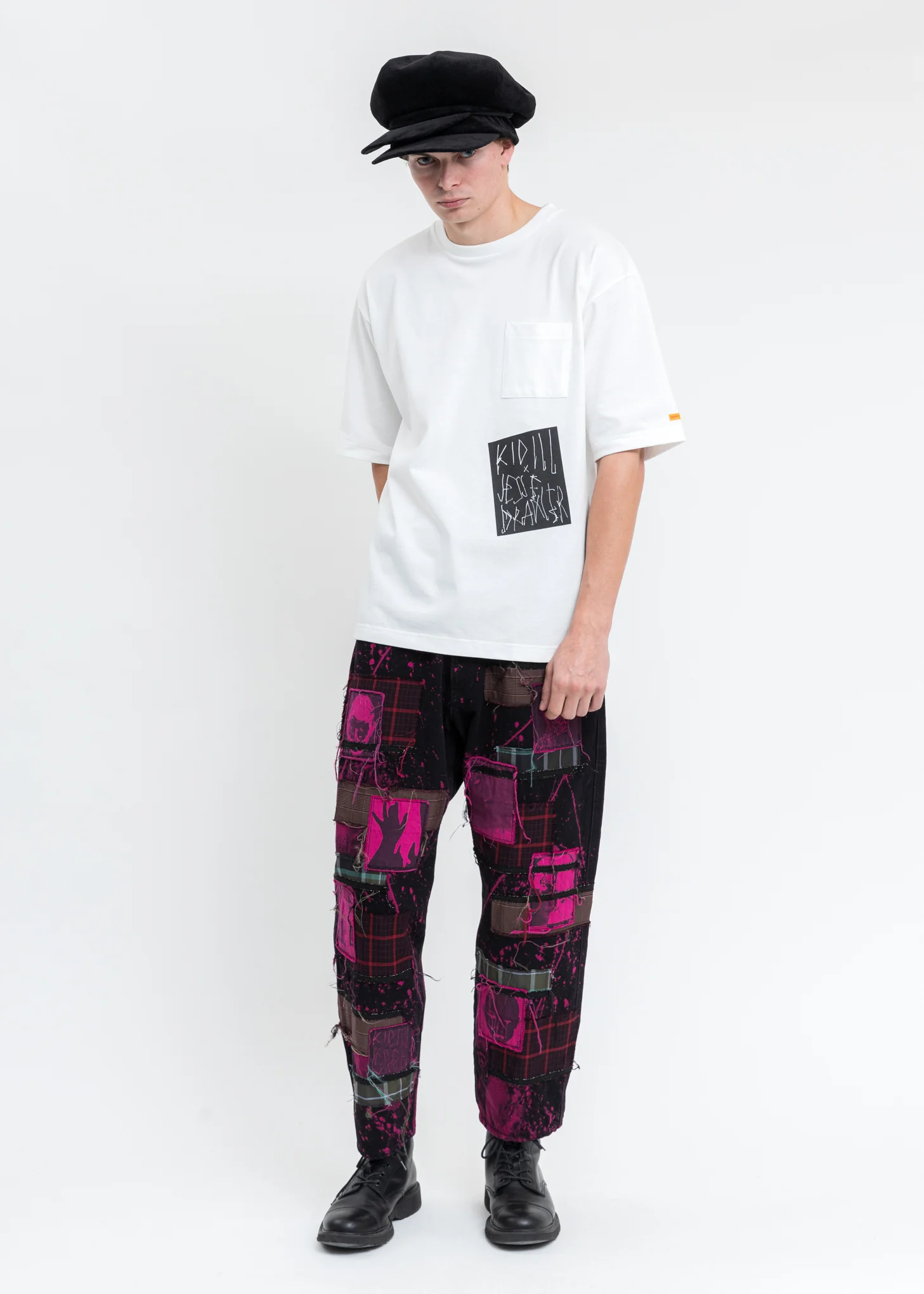 White KIDILL × EDWIN A Mess T-Shirt - Image 6