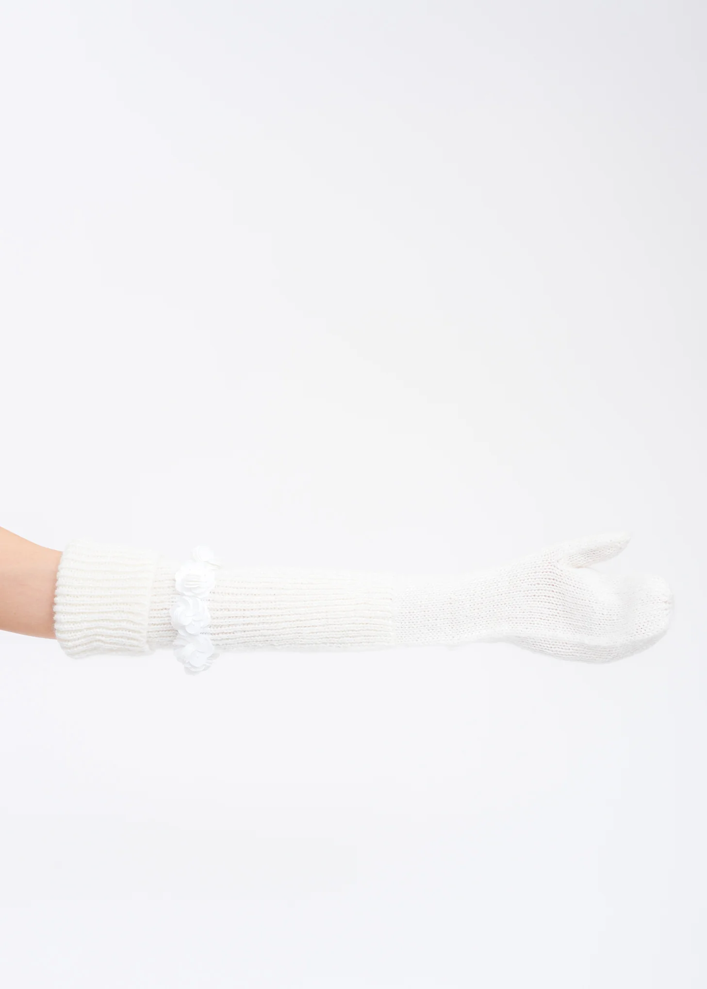 White Knit Gloves