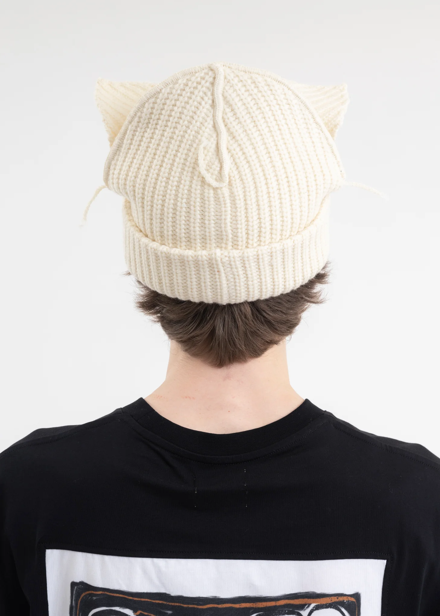ECRU CHUNKY EARS BEANIE - Image 5