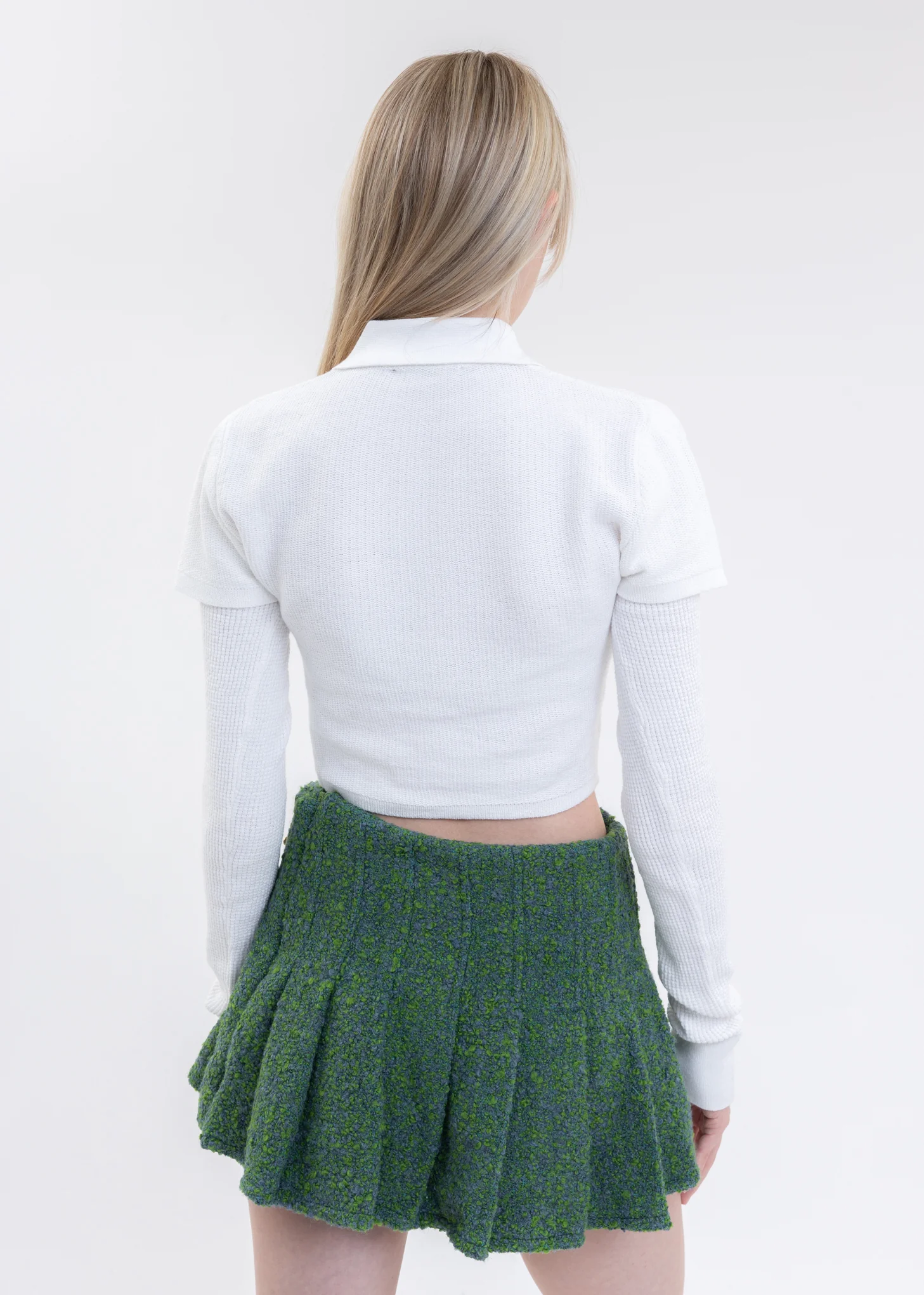 White Layered Thermal Long Sleeve Polo - Image 4