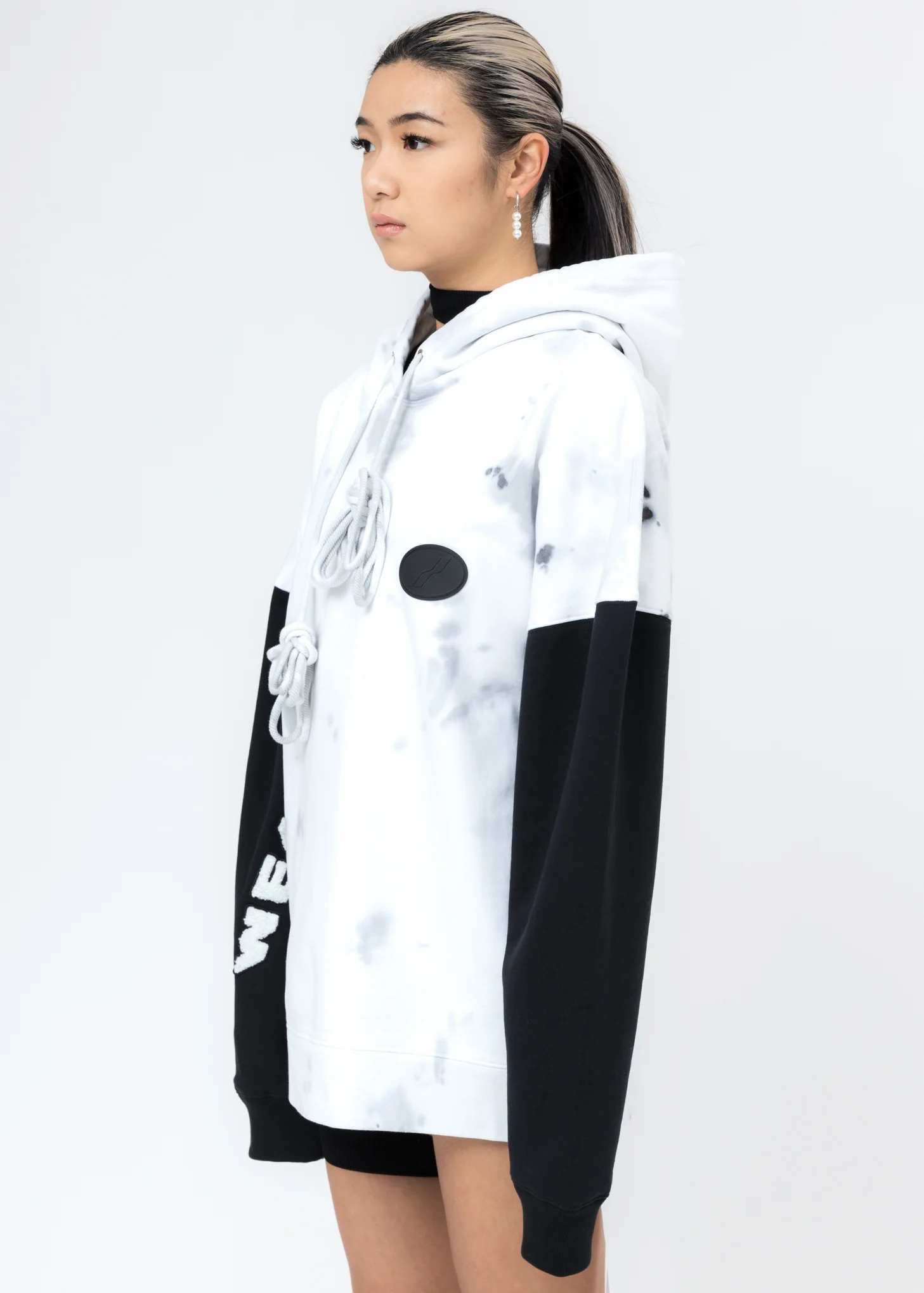 White Logo Applique Hoodie - Image 3