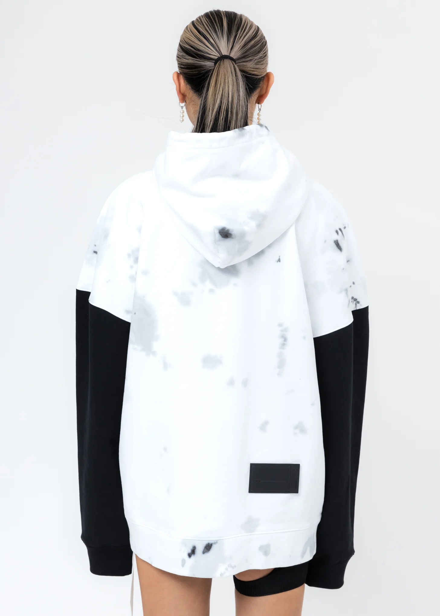 White Logo Applique Hoodie - Image 4