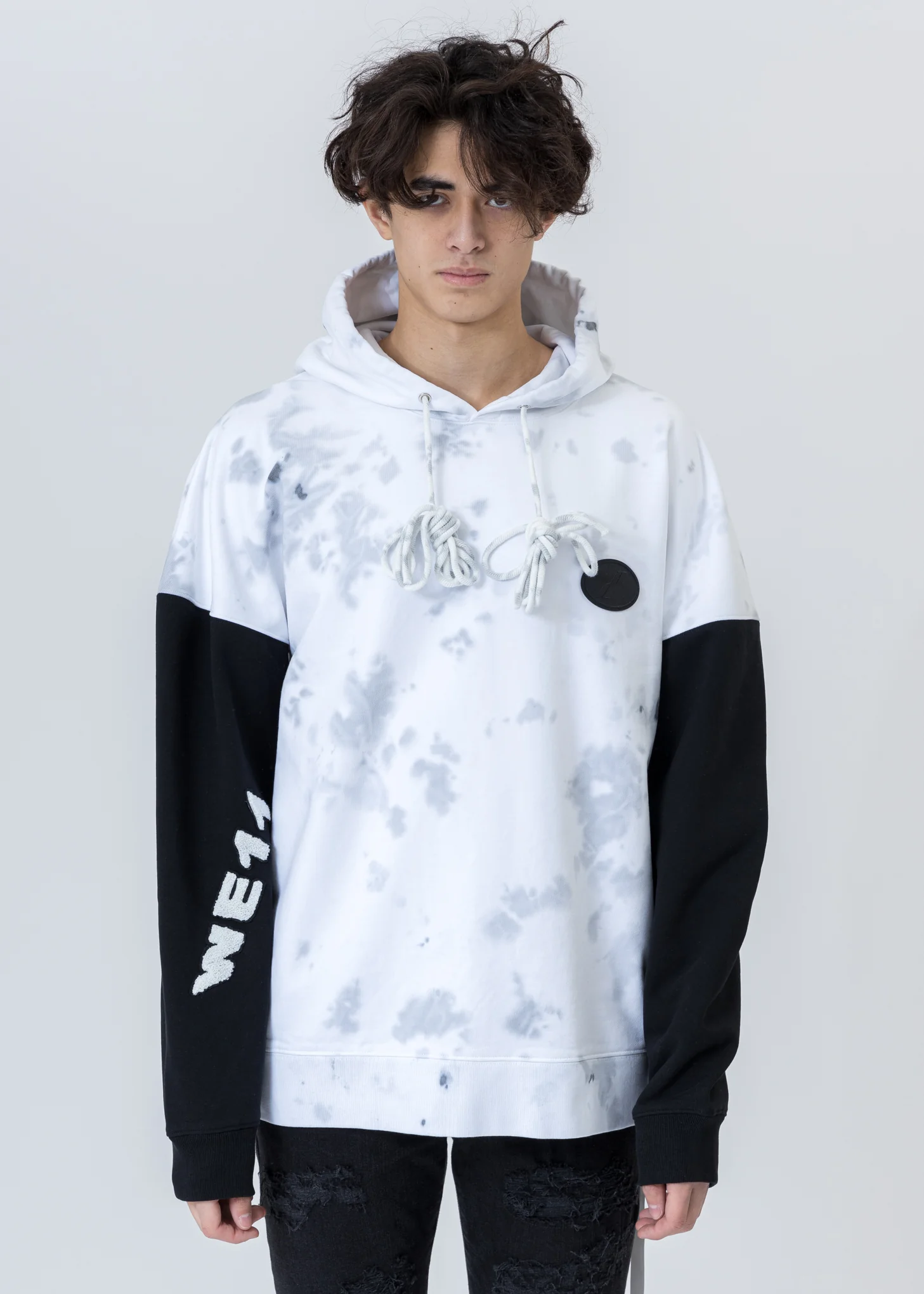 White Logo Applique Hoodie