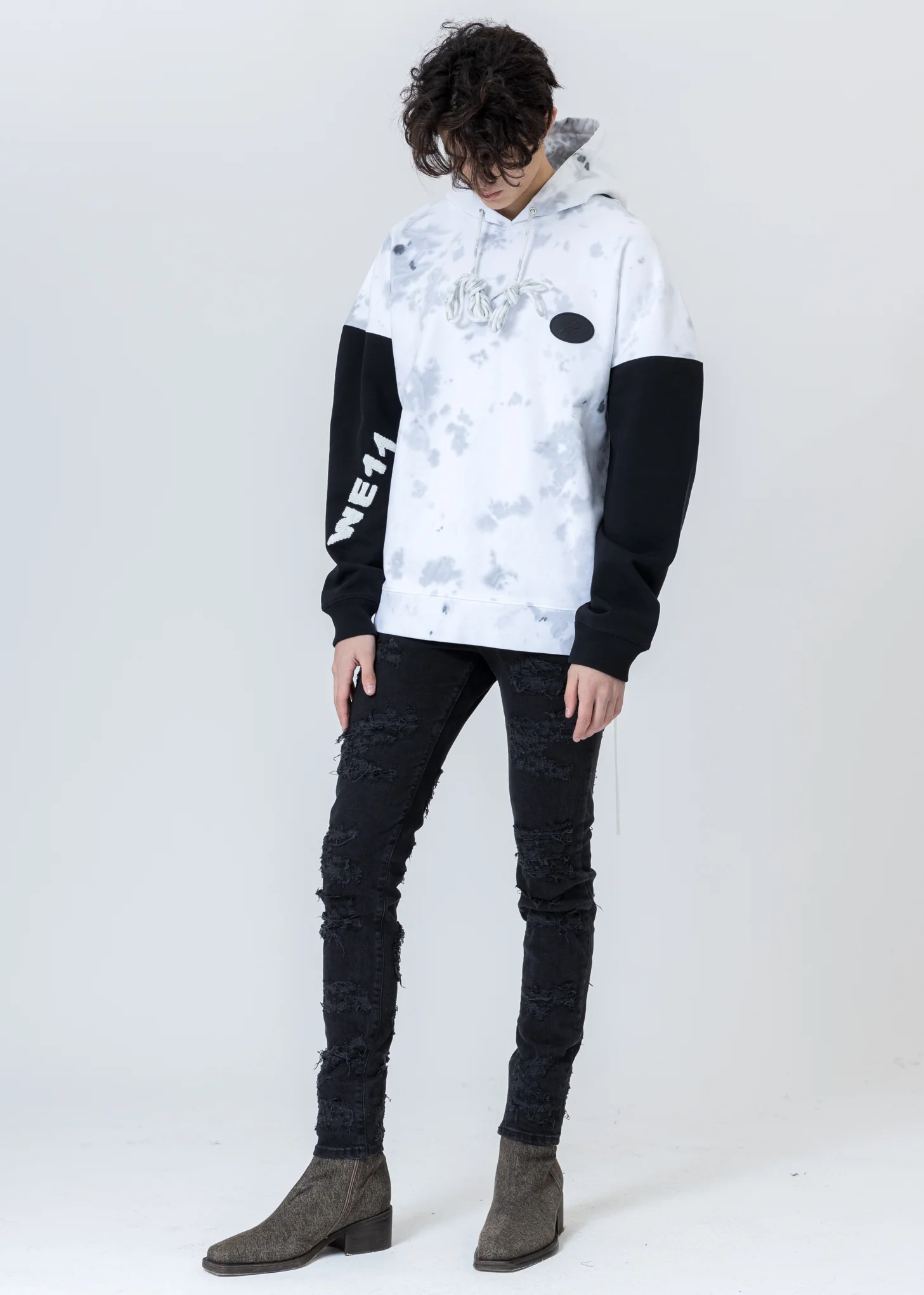 White Logo Applique Hoodie - Image 6