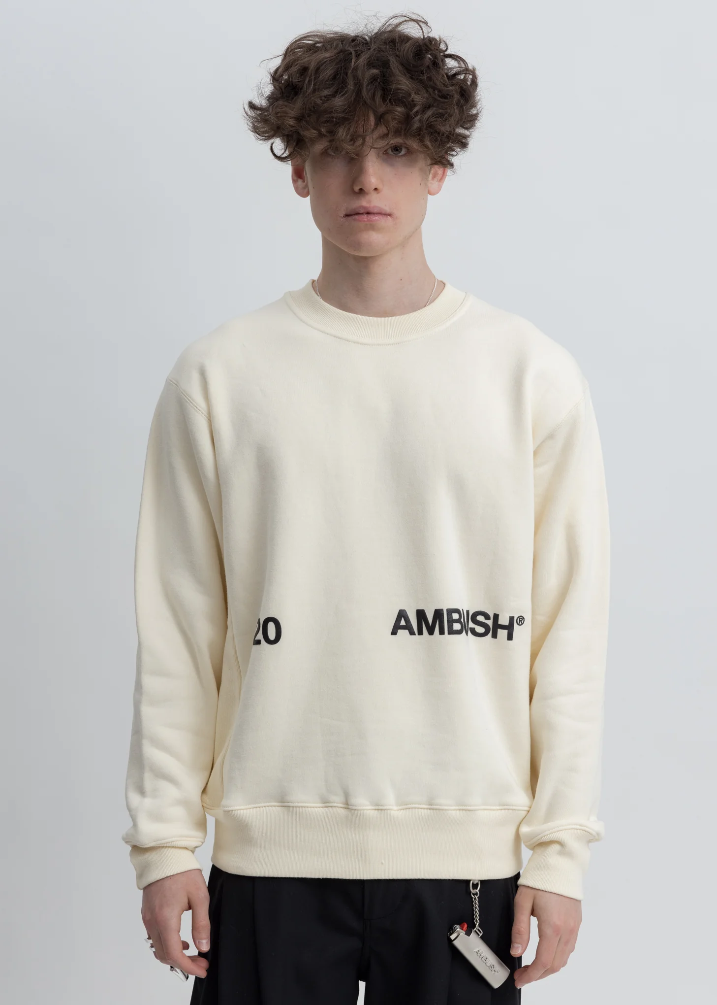 White Logo Crewneck Sweater