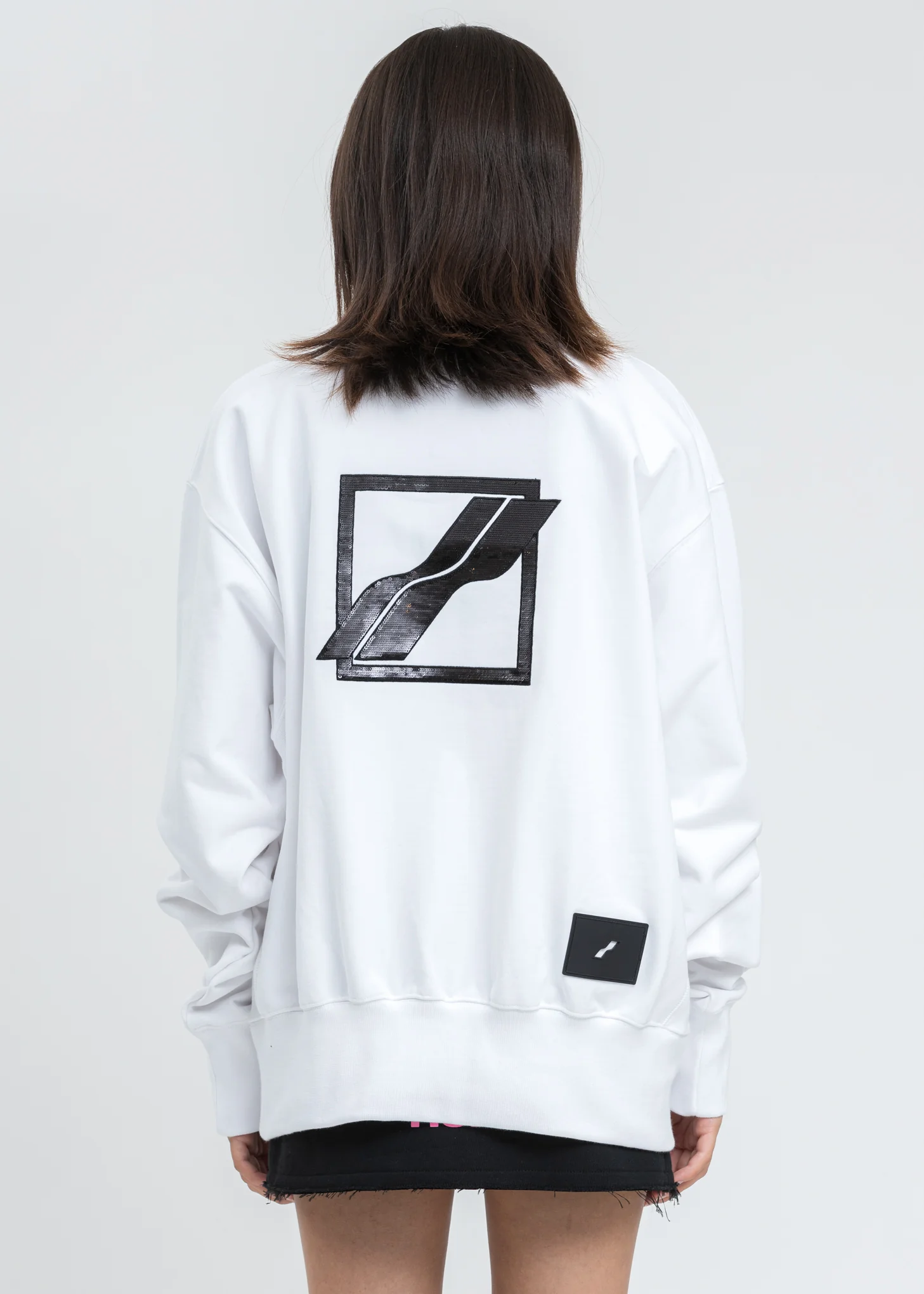 White Logo Embroidered Henley Sweater - Image 4