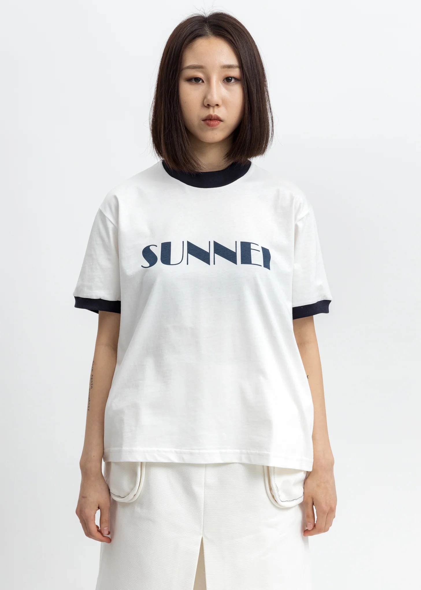 White Logo Hem T-Shirt