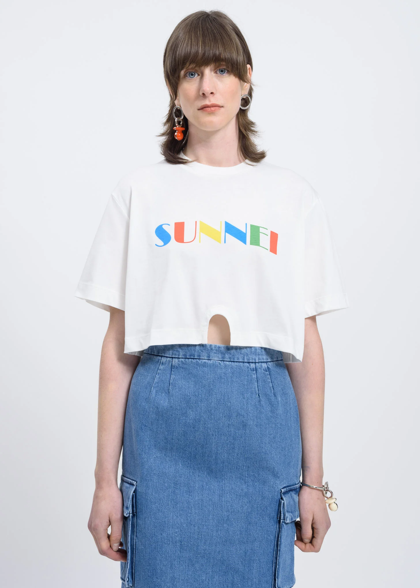 White Logo Hole T-Shirt