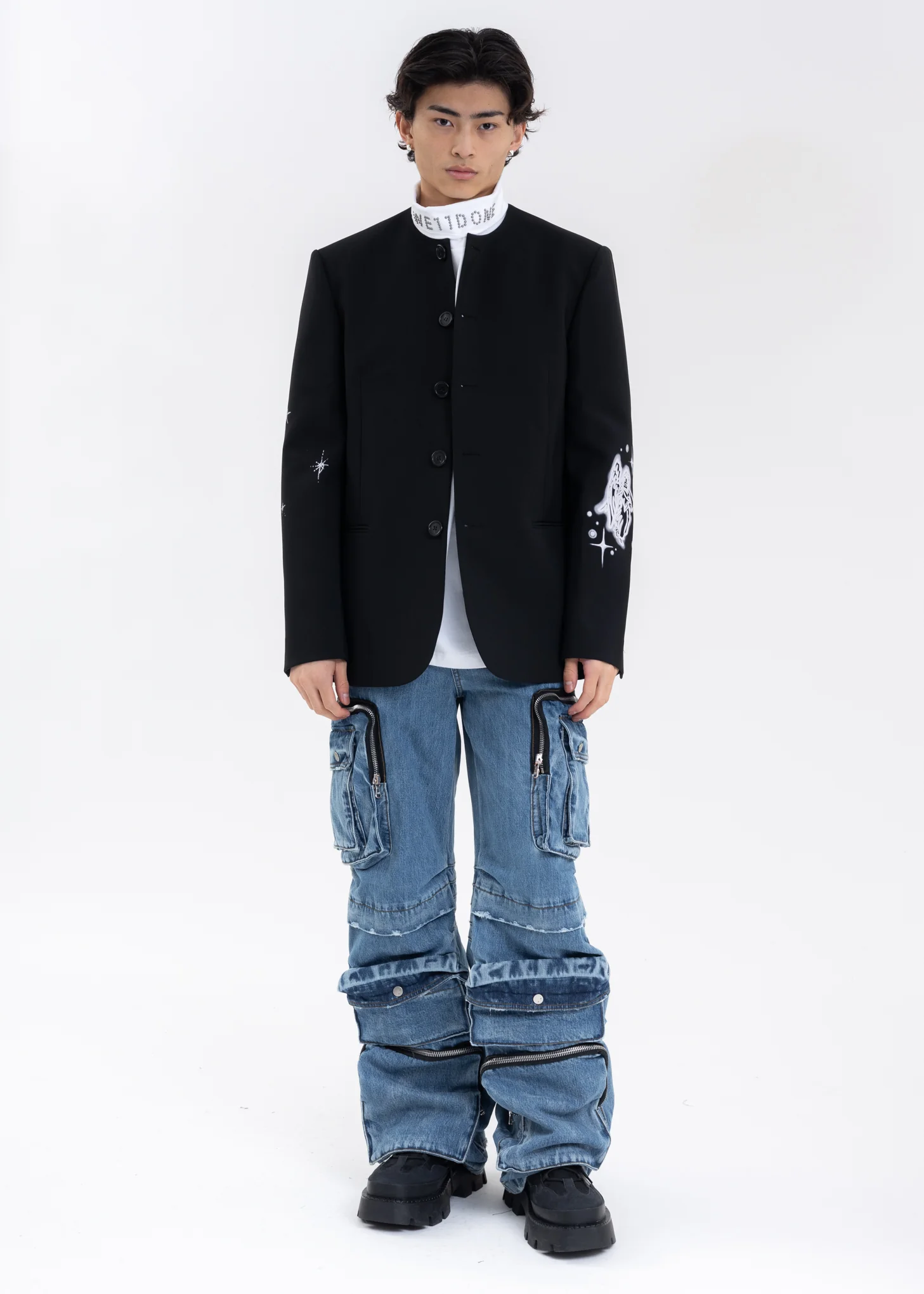 WHITE LOGO ROLL NECK LONG-SLEEVED T-SHIRT - Image 7
