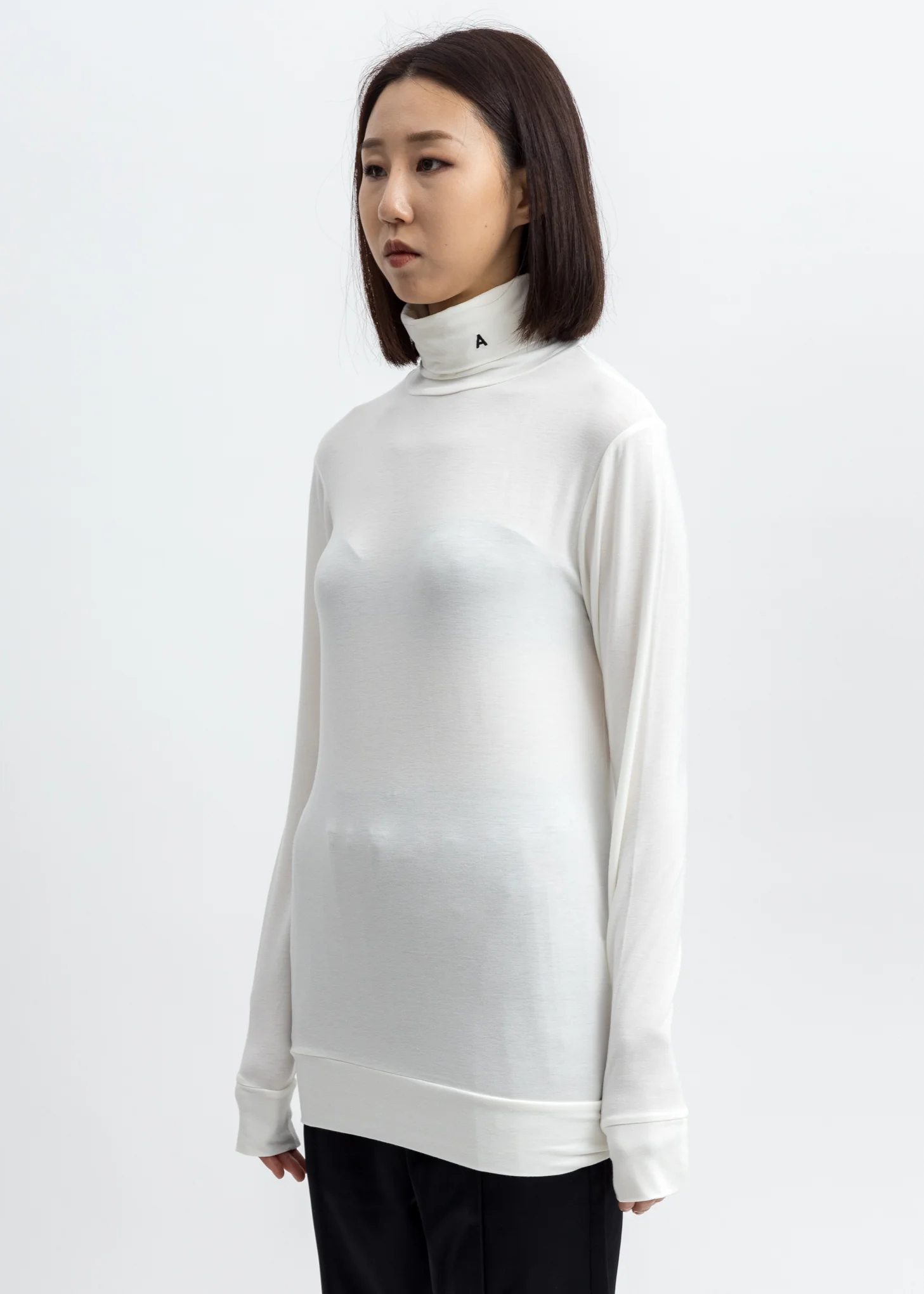 White  Logo Turtleneck - Image 2