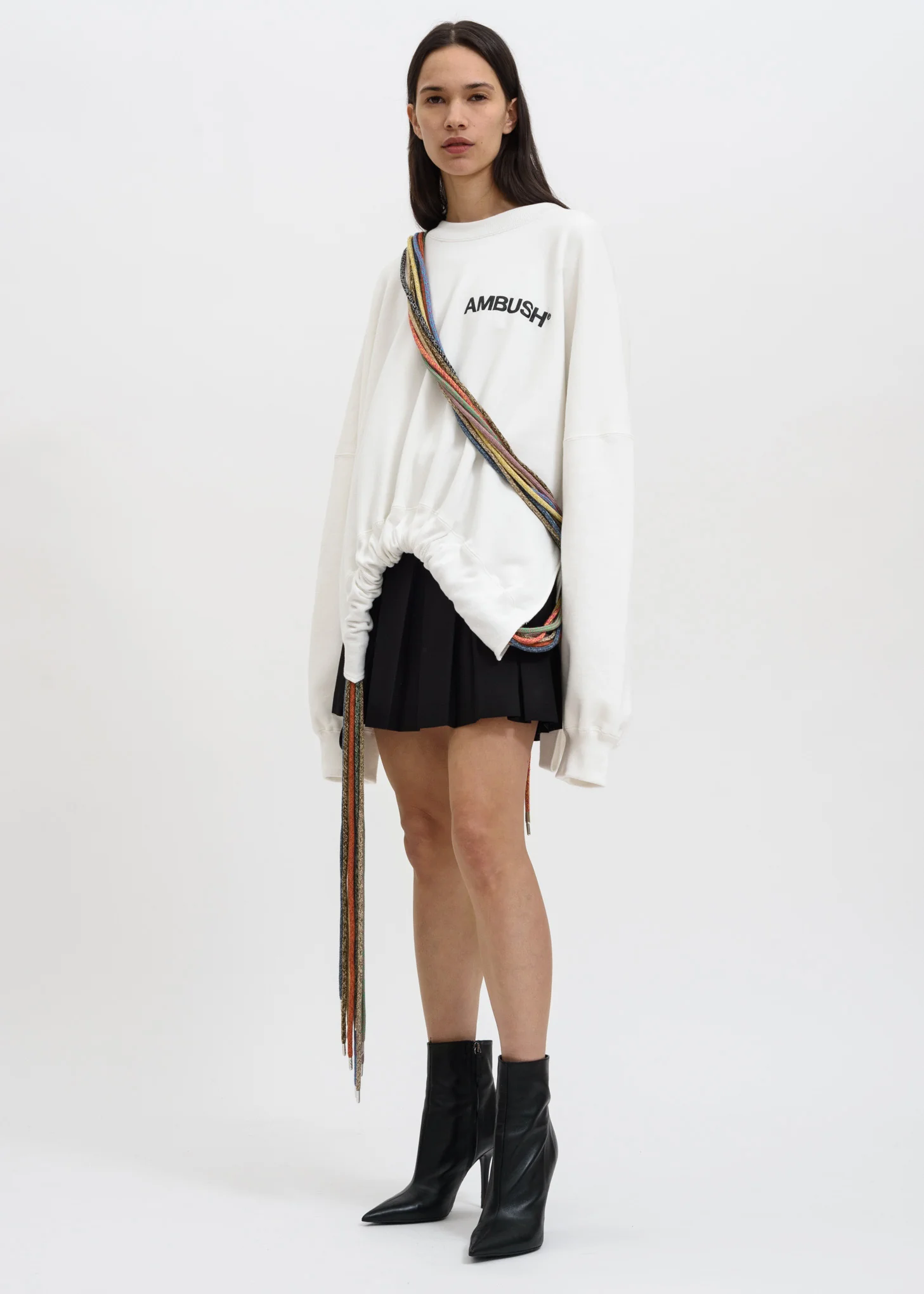 White Long Multi Cord Sweater