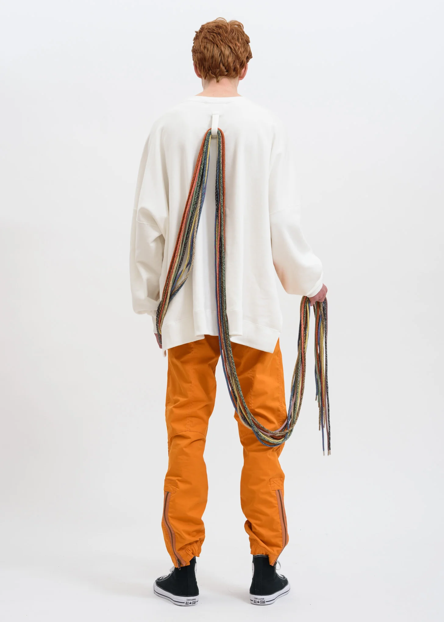 White Long Multi Cord Sweater - Image 2