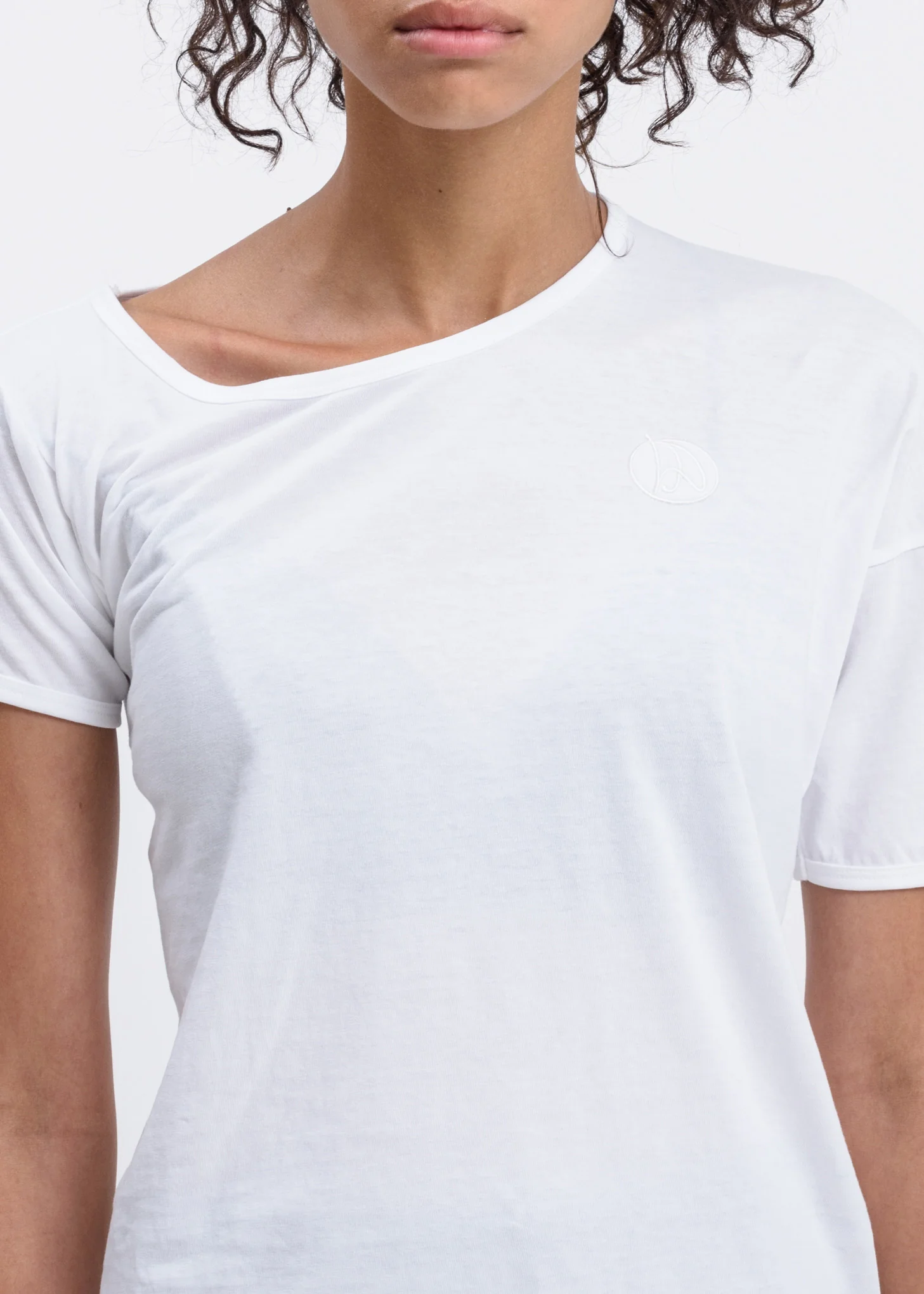 White Lopsided T-Shirt - Image 2