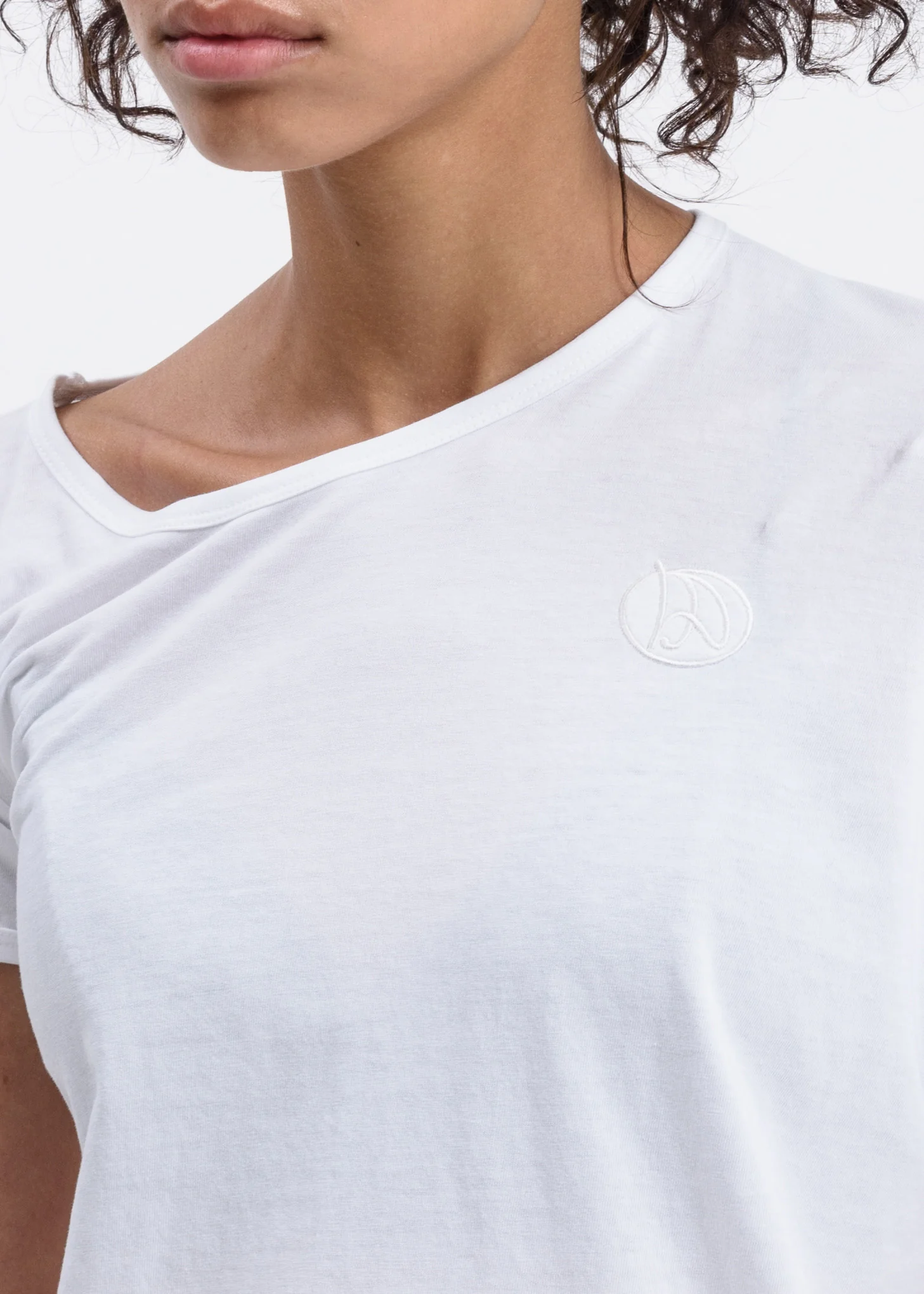 White Lopsided T-Shirt - Image 4